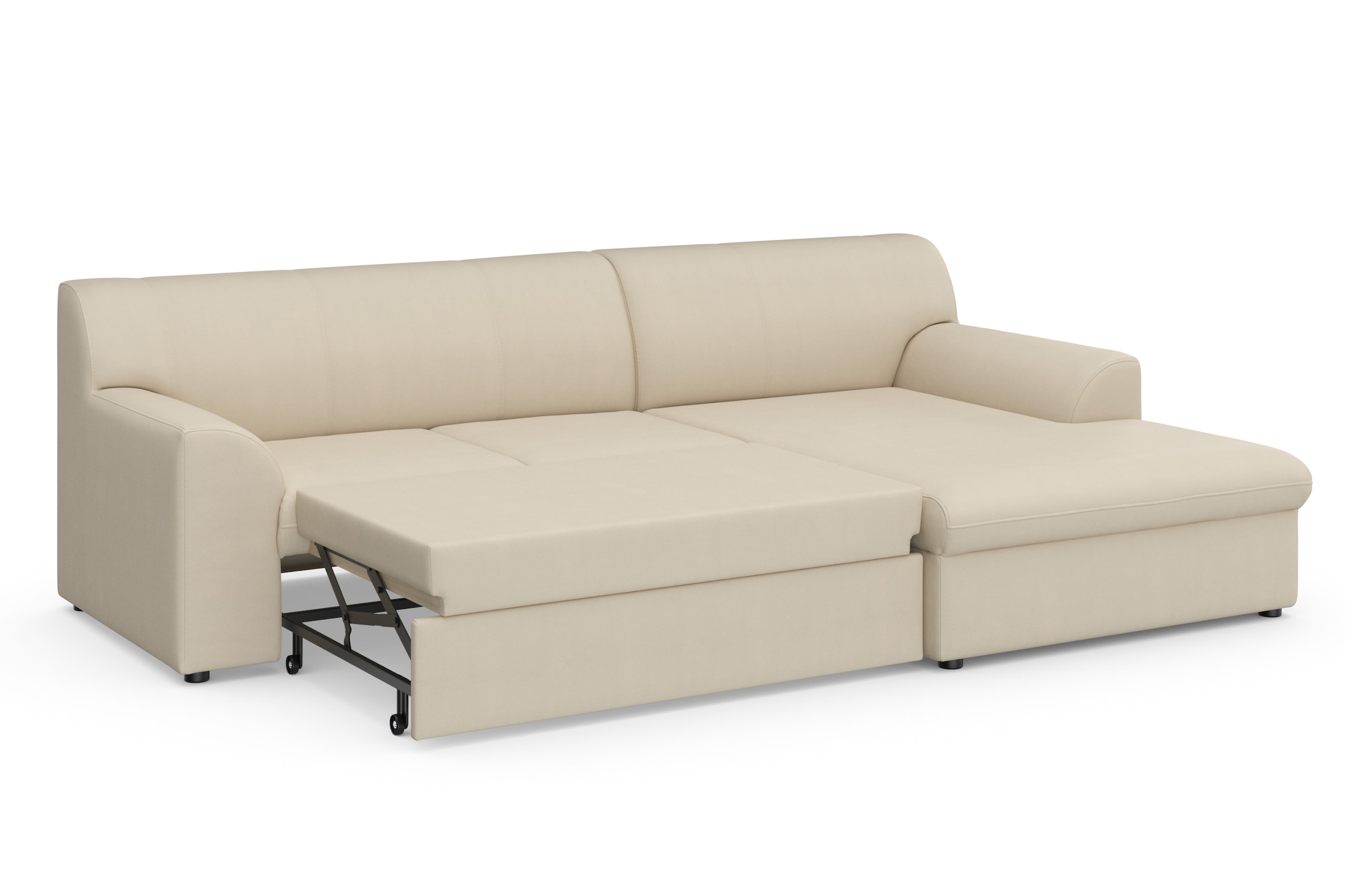 DOMO collection Ecksofa »Topper, elegant und zeitlos, kompaktes Stellmaß 245/155cm, L-Form«, mit Recamiere, wahlweise mit Schlaffunktion