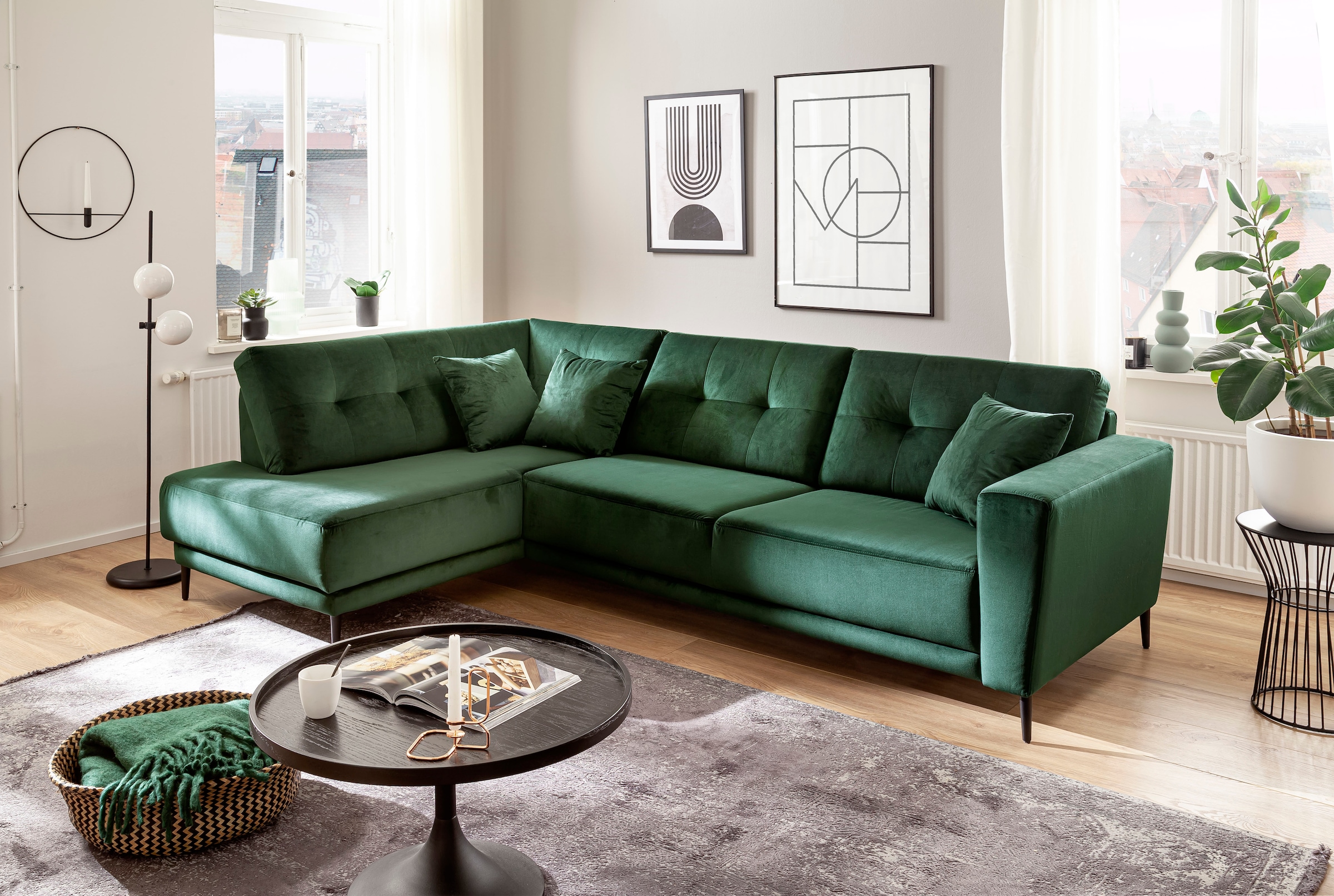 Trends by HG Polsterecke »Barcelona L-Form«, mit Metallfuss, frei im Raum s günstig online kaufen