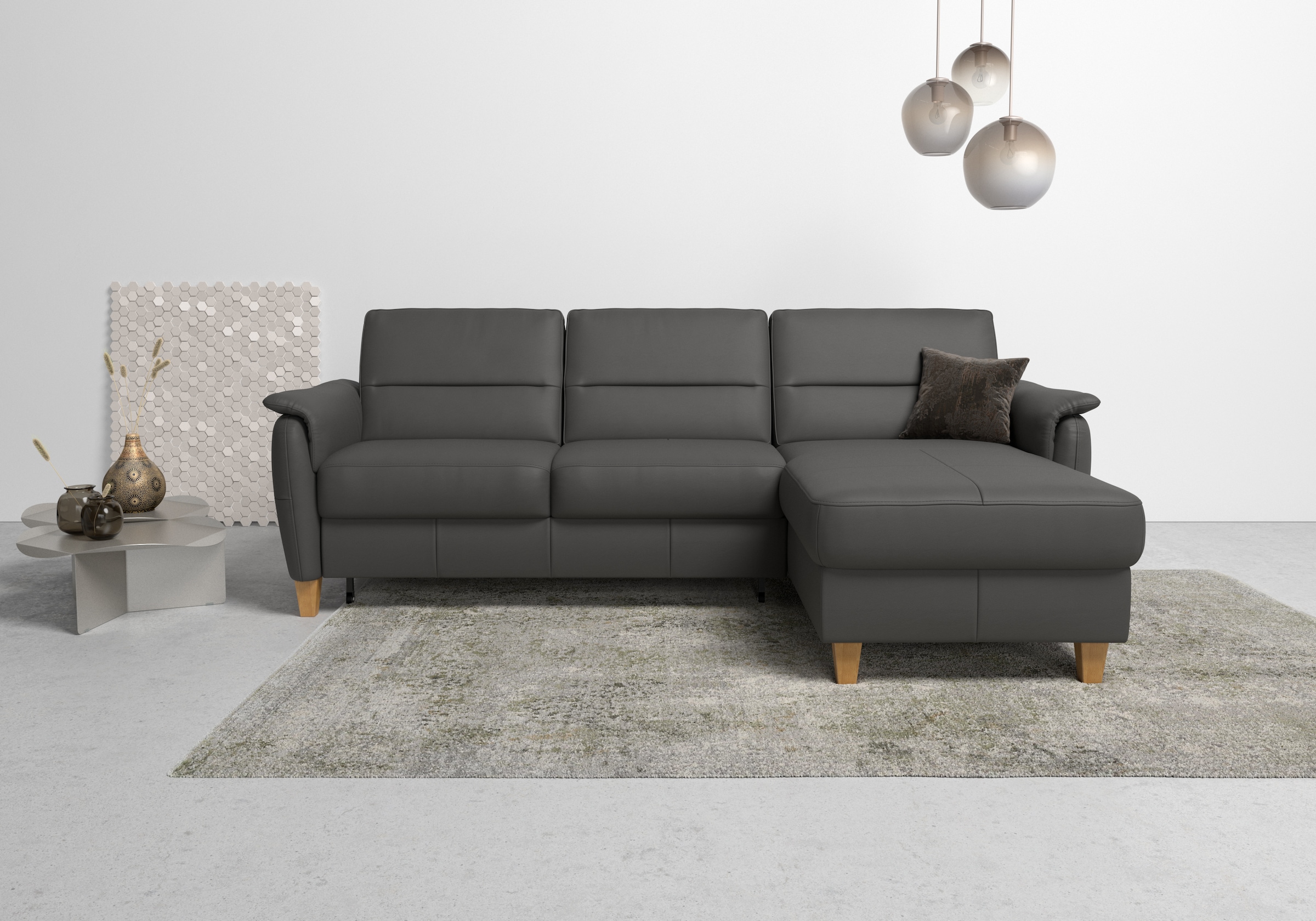 Home affaire Ecksofa »Palmera L-Form«, Federkern, wahlweise mit Bettfunktio günstig online kaufen