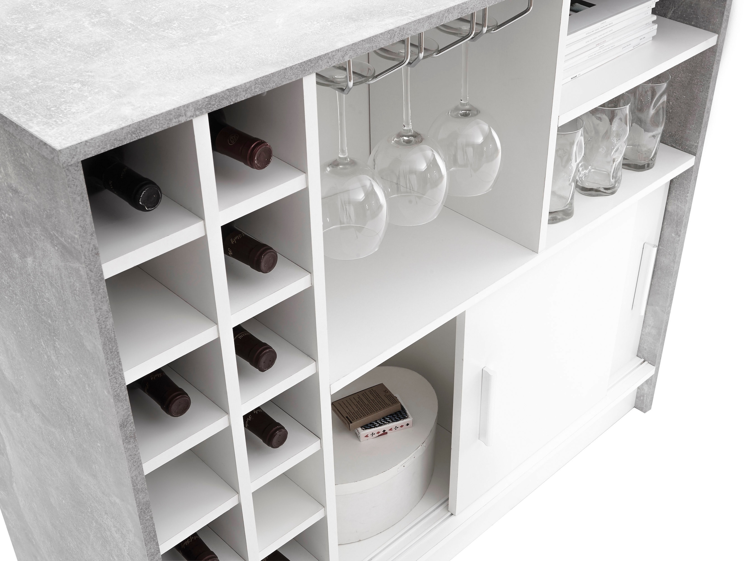 Stolkom Bartisch »Planter«, Beton Dekor, Tisch mit Flaschenregal