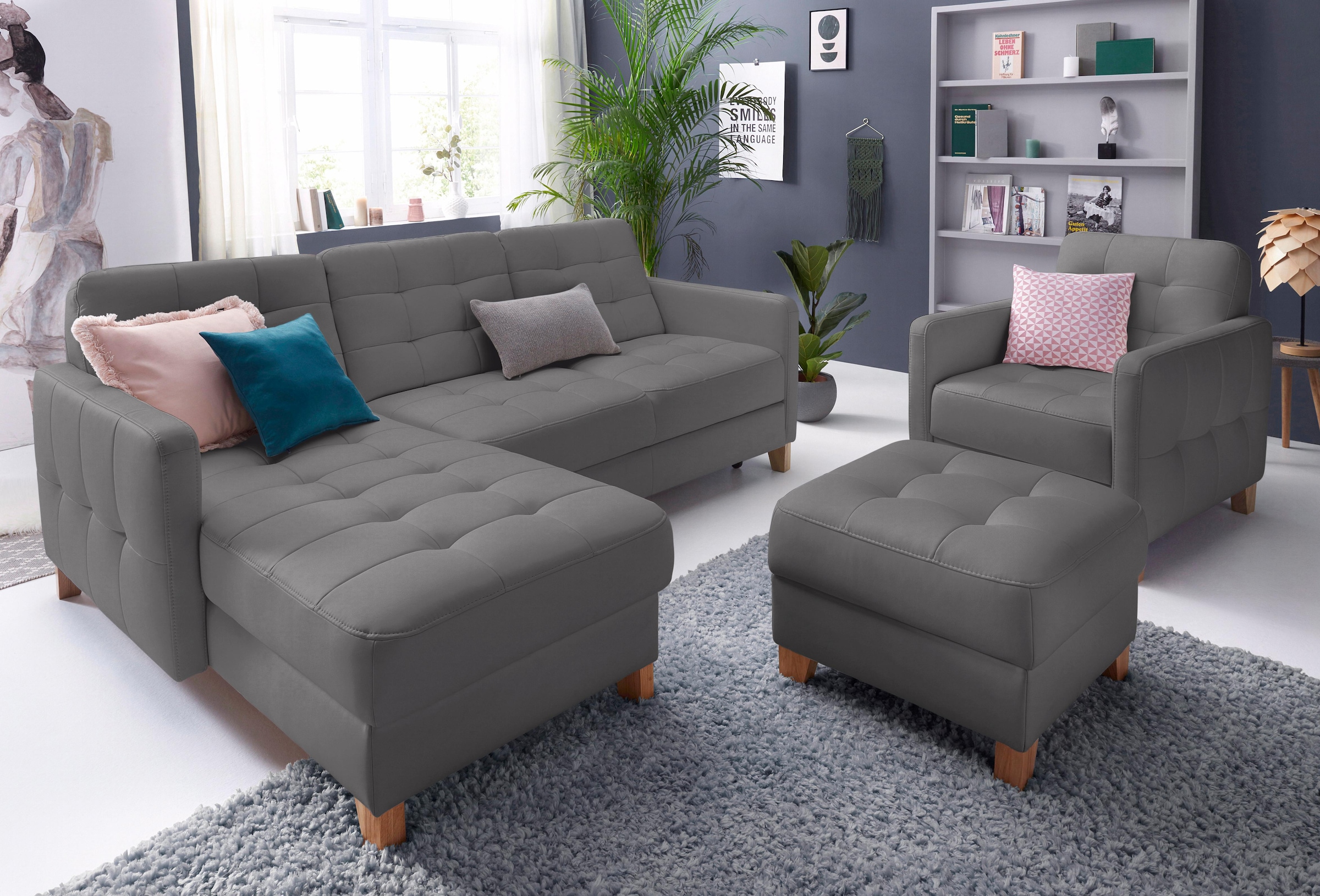 exxpo - sofa fashion Hocker »Elio bequemer Sitzkomfort und aufwendiger Detailverarbeitung«, mit Staufach unter der Sitzfläche
