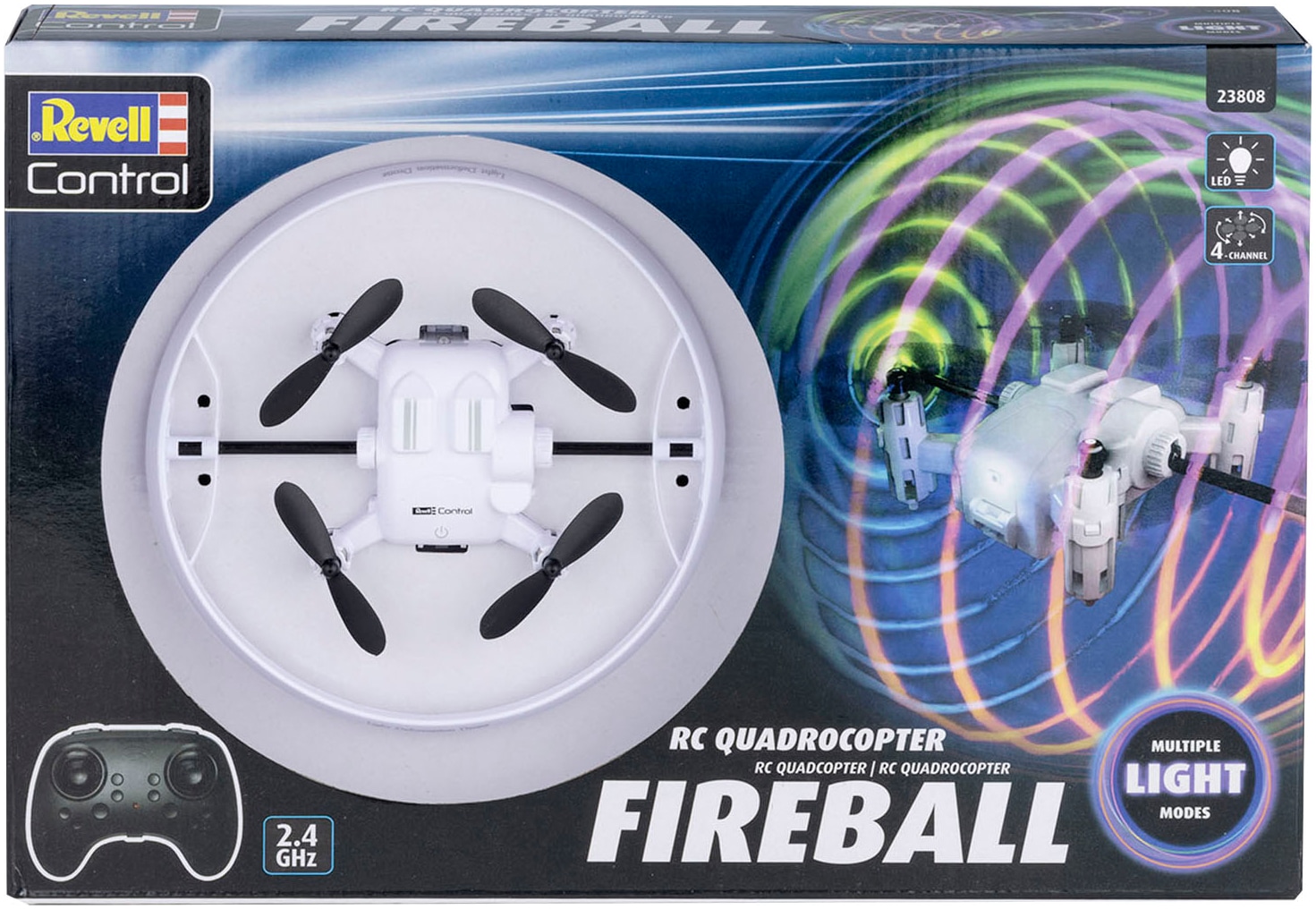 Revell® RC-Quadrocopter »Revell® control, Fireball, 2,4 GHz«, mit LED-Rotationsring für coole Lichteffekte