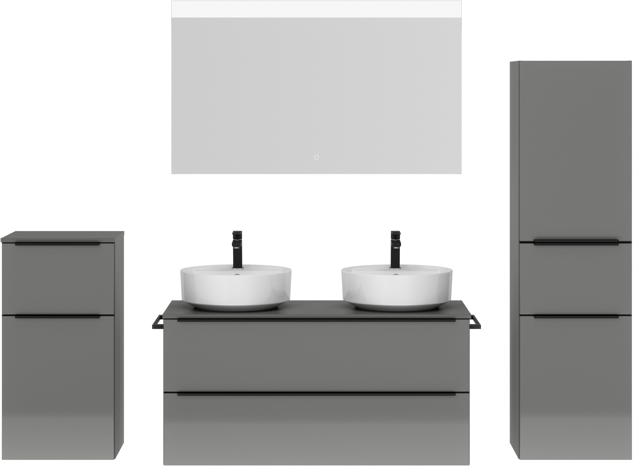 nobilia® Badmöbel-Set »Alvene«, (4 St., vormontiert, mit Soft-Close), Hochg günstig online kaufen