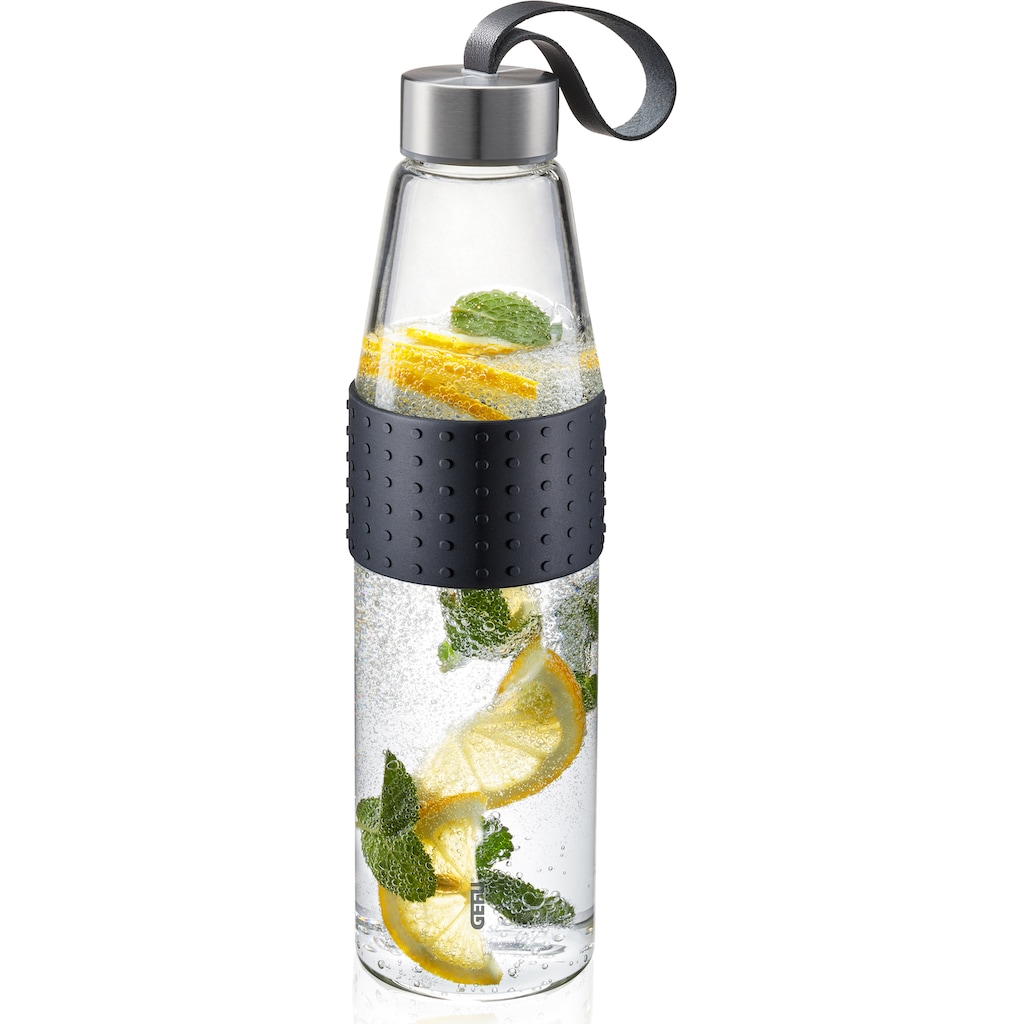 GEFU Trinkflasche »OLIMPIO«, (mit Haltegurt), ideal für kohlensäurehaltige Getränke