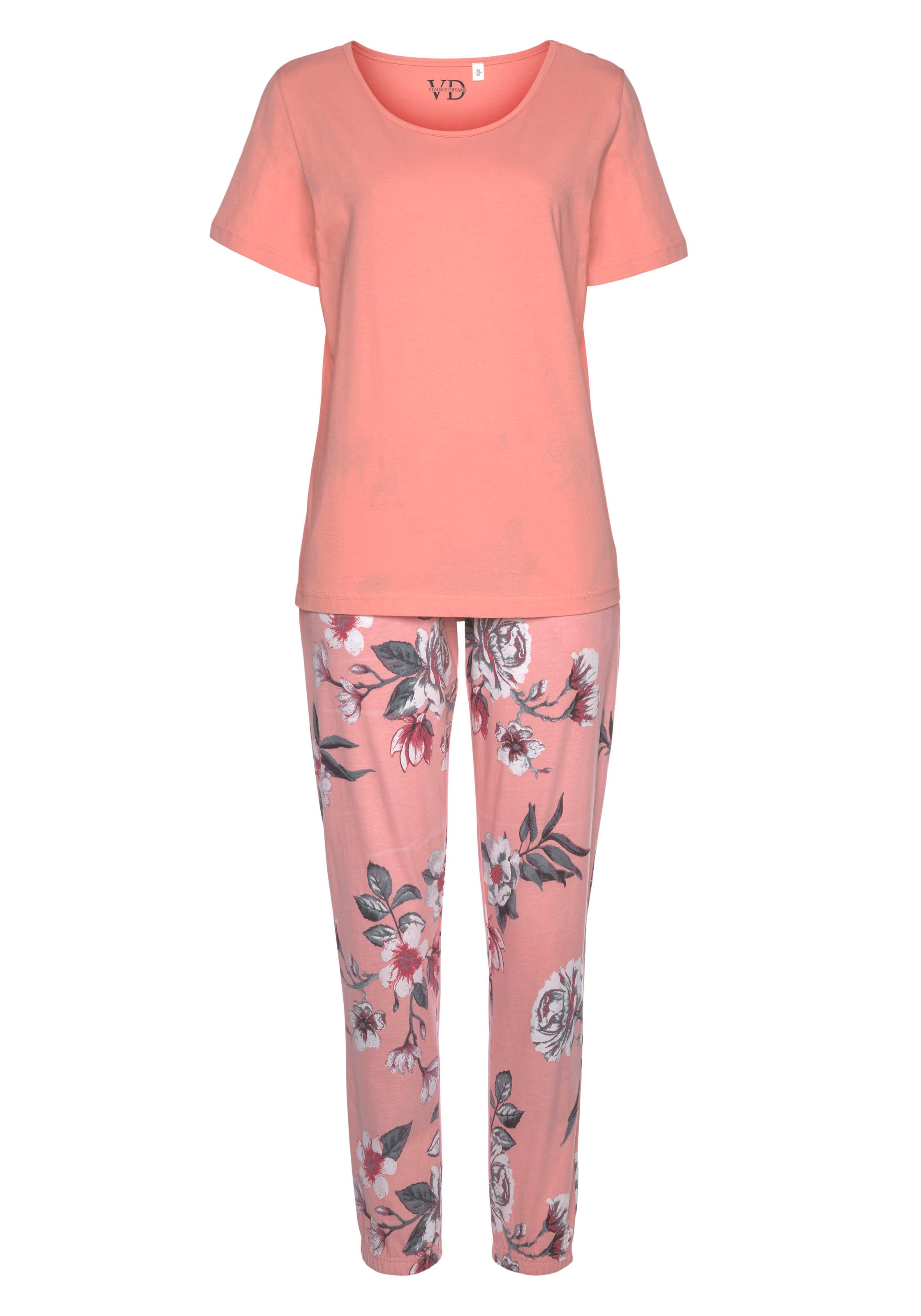 kaufen Hortensienmuster Pyjama, (2 1 Dreams online Stück), Vivance tlg., mit