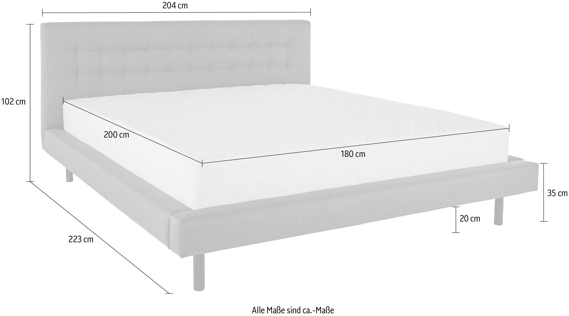 andas Polsterbett »Tobjörn«, Mit breitem Futon-Rahmen