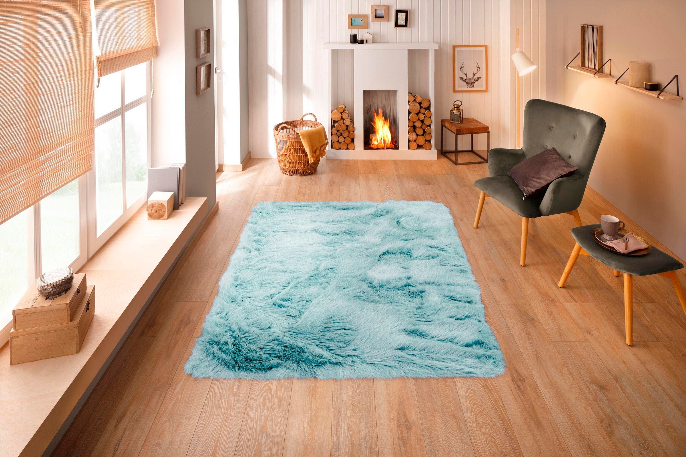 Guido Maria Kretschmer Home&Living Fellteppich »Triana«, rechteckig, 60 mm Höhe, Kunstfell, fußbodenheizungsgeeignet, pflegeleicht, ideale Teppiche für Wohnzimmer, Schlafzimmer und Esszimmer