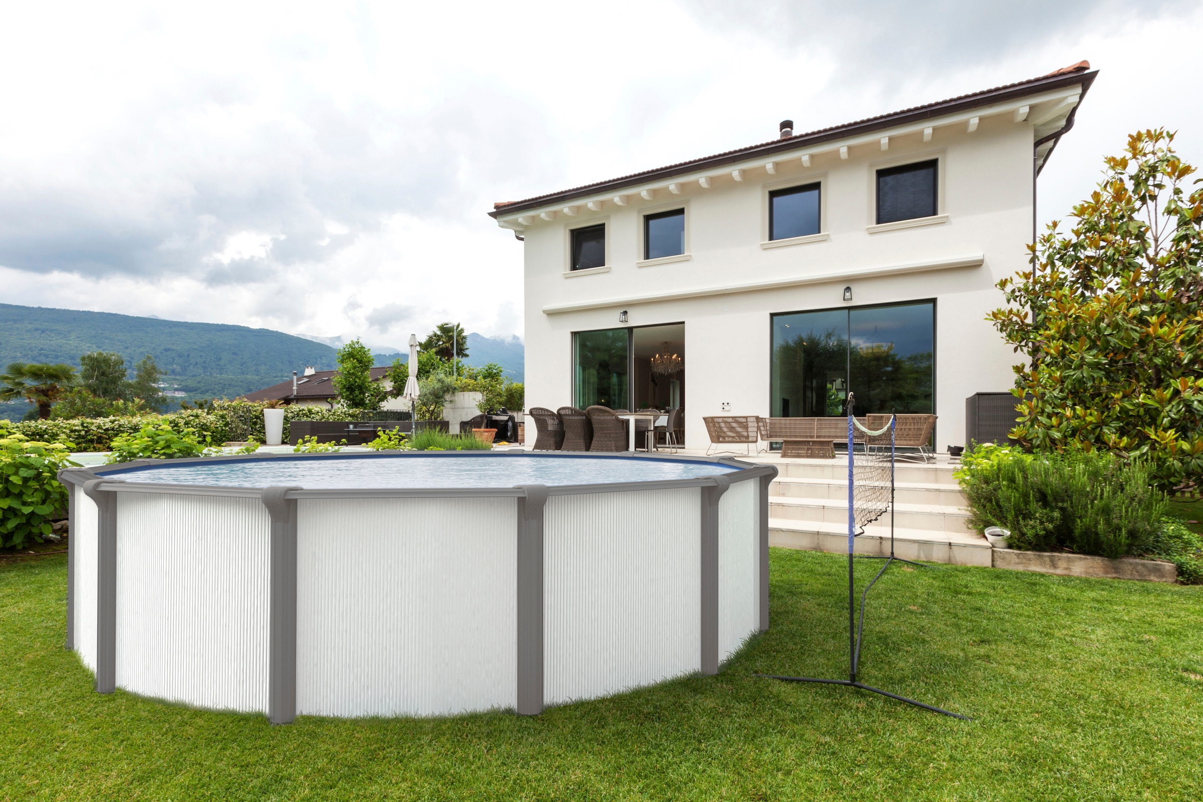 KWAD Rundpool »»Supreme« all in Premium Folie«, (Set, 7 tlg.), ØxH: 360x132cm, inkl. Bodenisolationsset