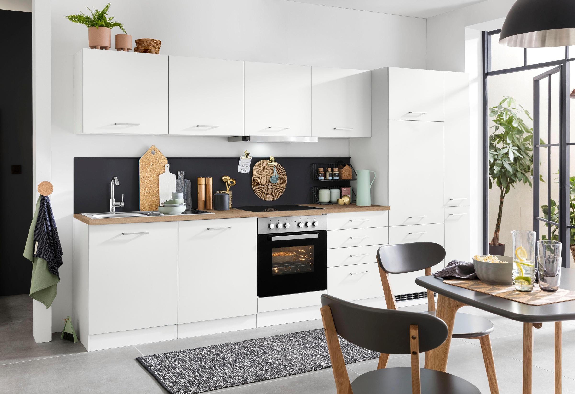 KOCHSTATION Küchenzeile »KS-Visby«, mit E-Geräten, Breite 330 cm inkl. Kühl günstig online kaufen
