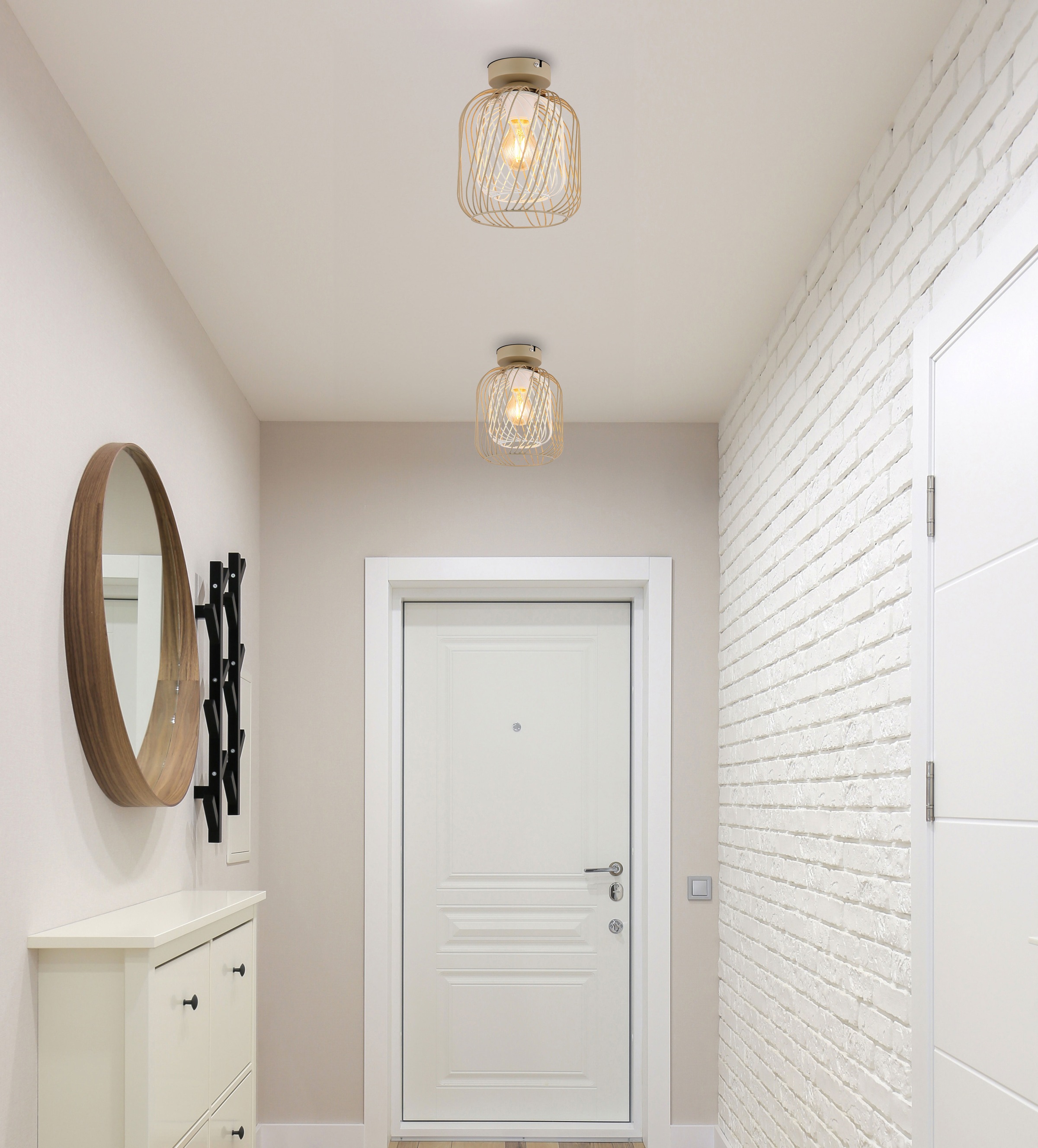 GLOBO LIGHTING Deckenleuchte »DICHTI« E27 1 Stk. Deckenlampe/sandfarben/Met günstig online kaufen
