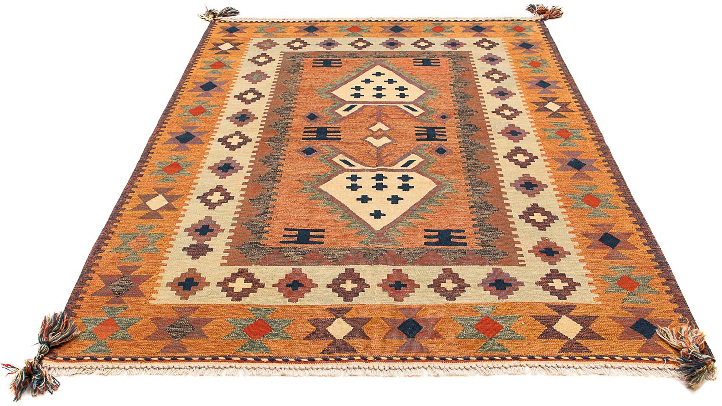 morgenland Wollteppich »Kelim - Oriental - 200 x 144 cm - braun«, rechtecki günstig online kaufen