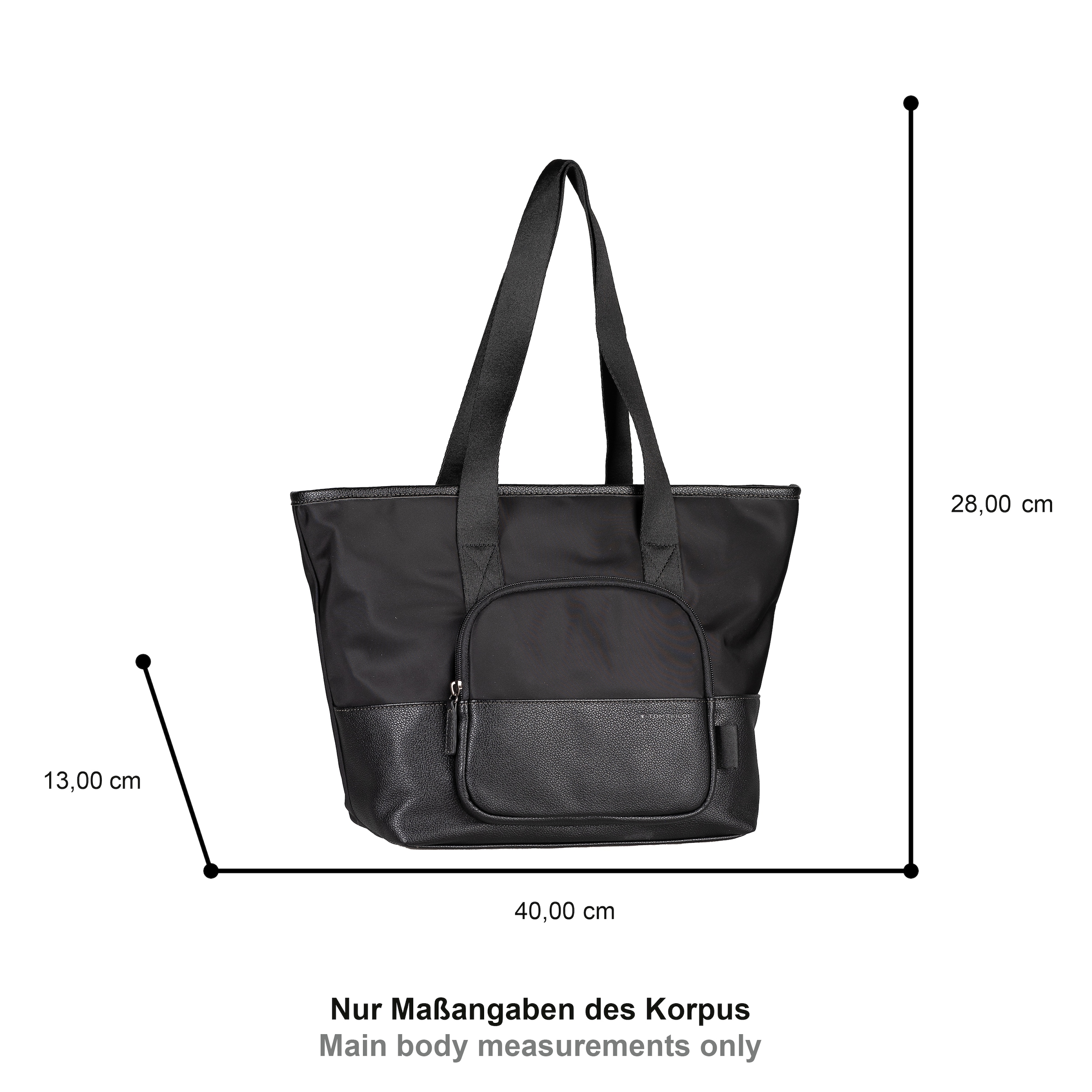 TOM TAILOR Shopper »Viene« fein genarbtes Lederimitat trifft auf leichtes Nylon mit feinem Logo