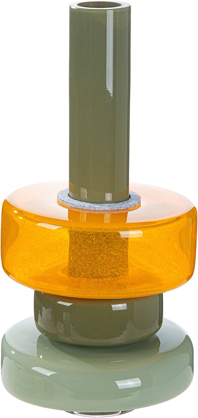 GILDE Tischvase »Vase Stack mehrfarbig H. 34,5 cm« Dekovase, Glas, stapelbar, Blumenvase, platzsparend, modern