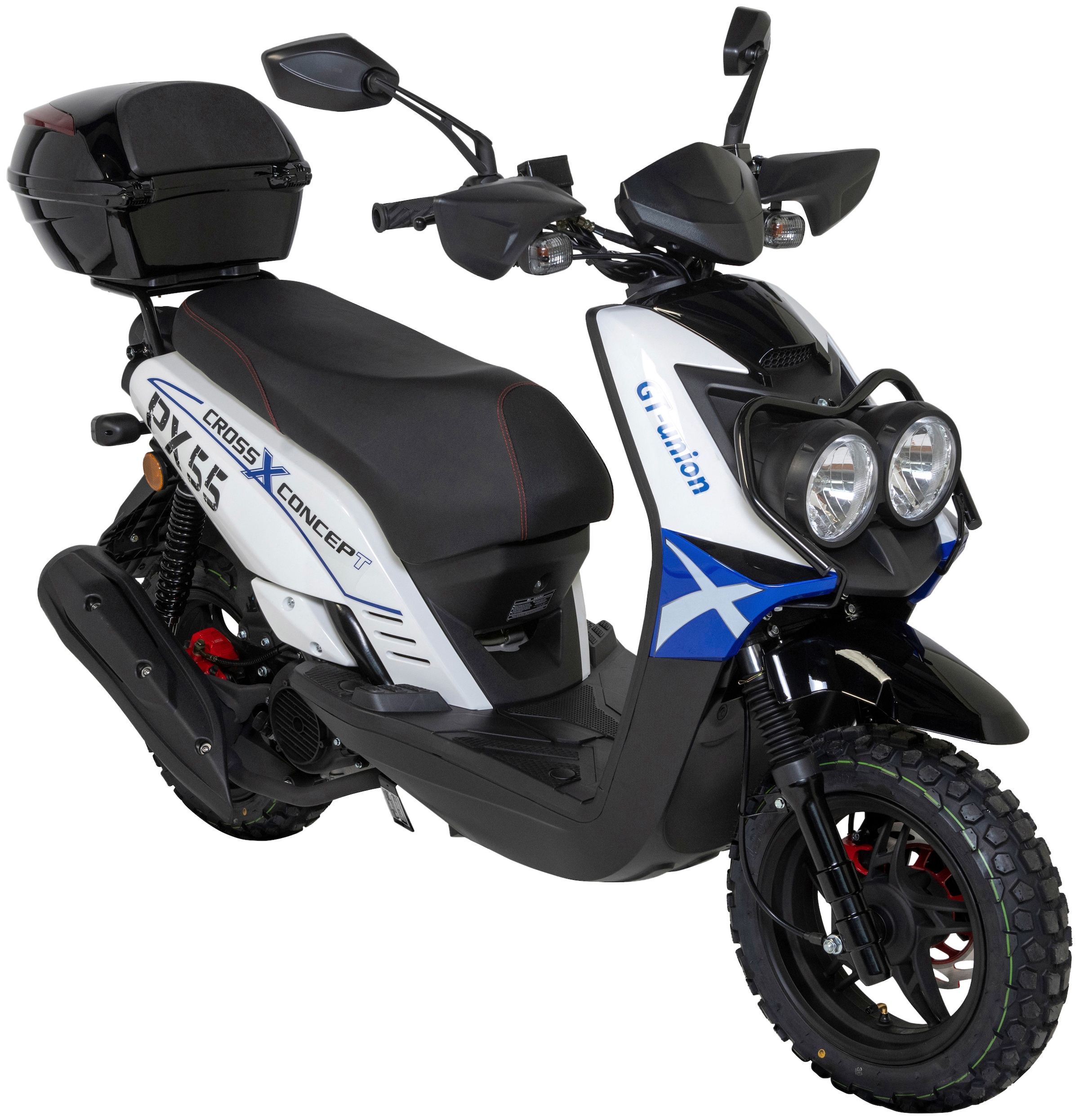 GT UNION Motorroller %Sale cm³, 50 Euro Cross-Concept«, mit 5, km/h, Set), 3 PS, im ( 55 »PX Topcase 45 jetzt