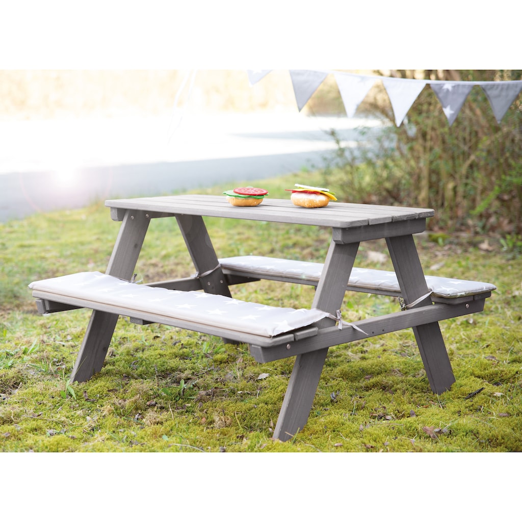 roba® Kindersitzgruppe »Picknick for 4 Outdoor Deluxe, Grau«, mit abgerundeten Ecken
