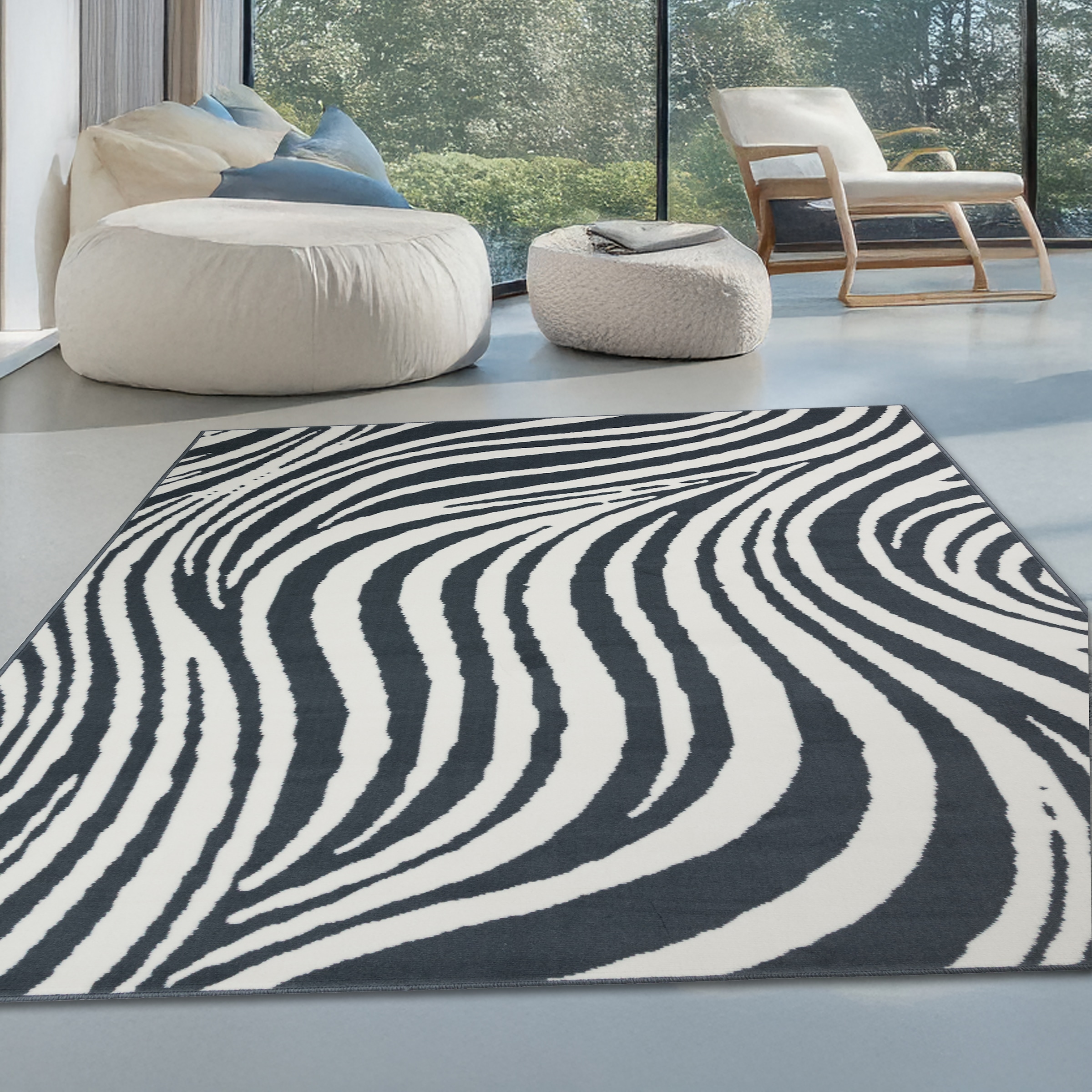 OTTO home Teppich »Liaa in Wellen Design, softer Kurzflor,«, rechteckig, 7 günstig online kaufen