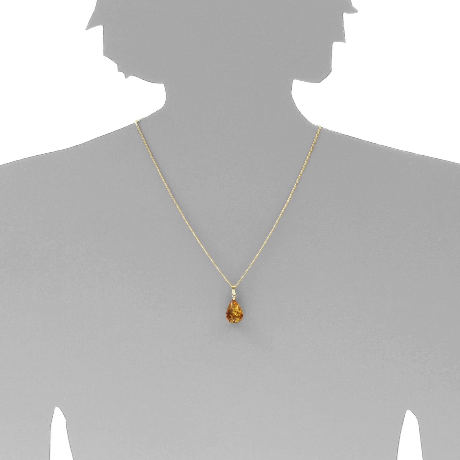 OSTSEE-SCHMUCK Kette mit Anhänger »Ostsee-Schmuck Kette mit Anhänger Tropfen ca. 17 mm lang«, (2 tlg.)