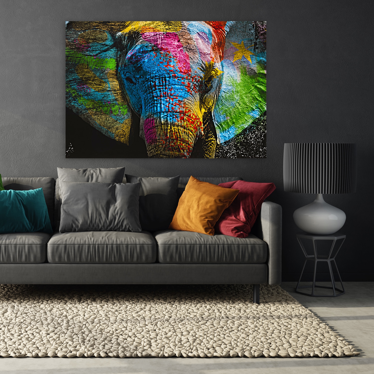 Affengeilebilder Leinwandbild »Color Elephant auf Keilrahmen gespannt« 1 Stk. tlg. Kunstdruck Wandbild Bild in verschiedenen Formaten
