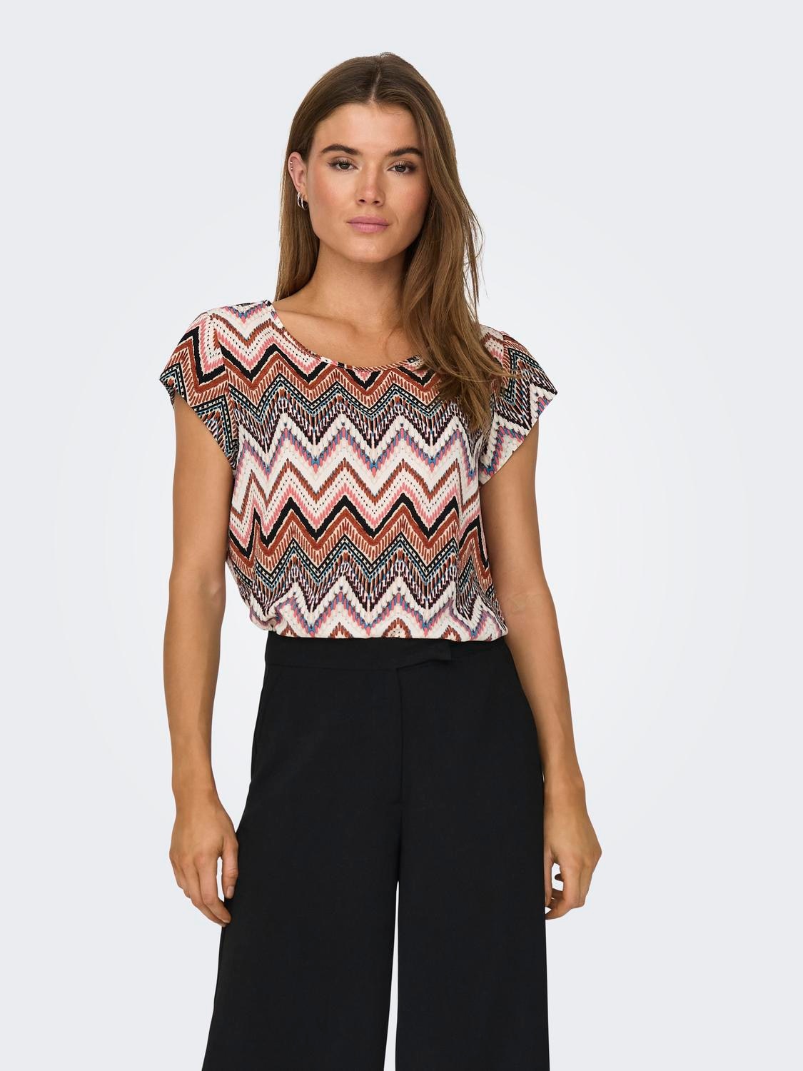ONLY Shirtbluse »ONLVIC S/S AOP TOP NOOS PTM«, mit Allover Druck