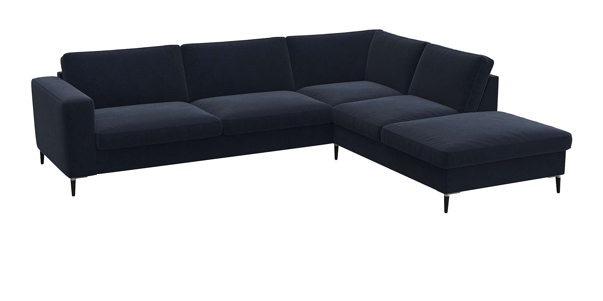 FLEXLUX Ecksofa »Fiore, super Sitzkomfort durch Kaltschaum im Sitz, L-Form«, breite Armlehnen, Füße Alu+schwarz