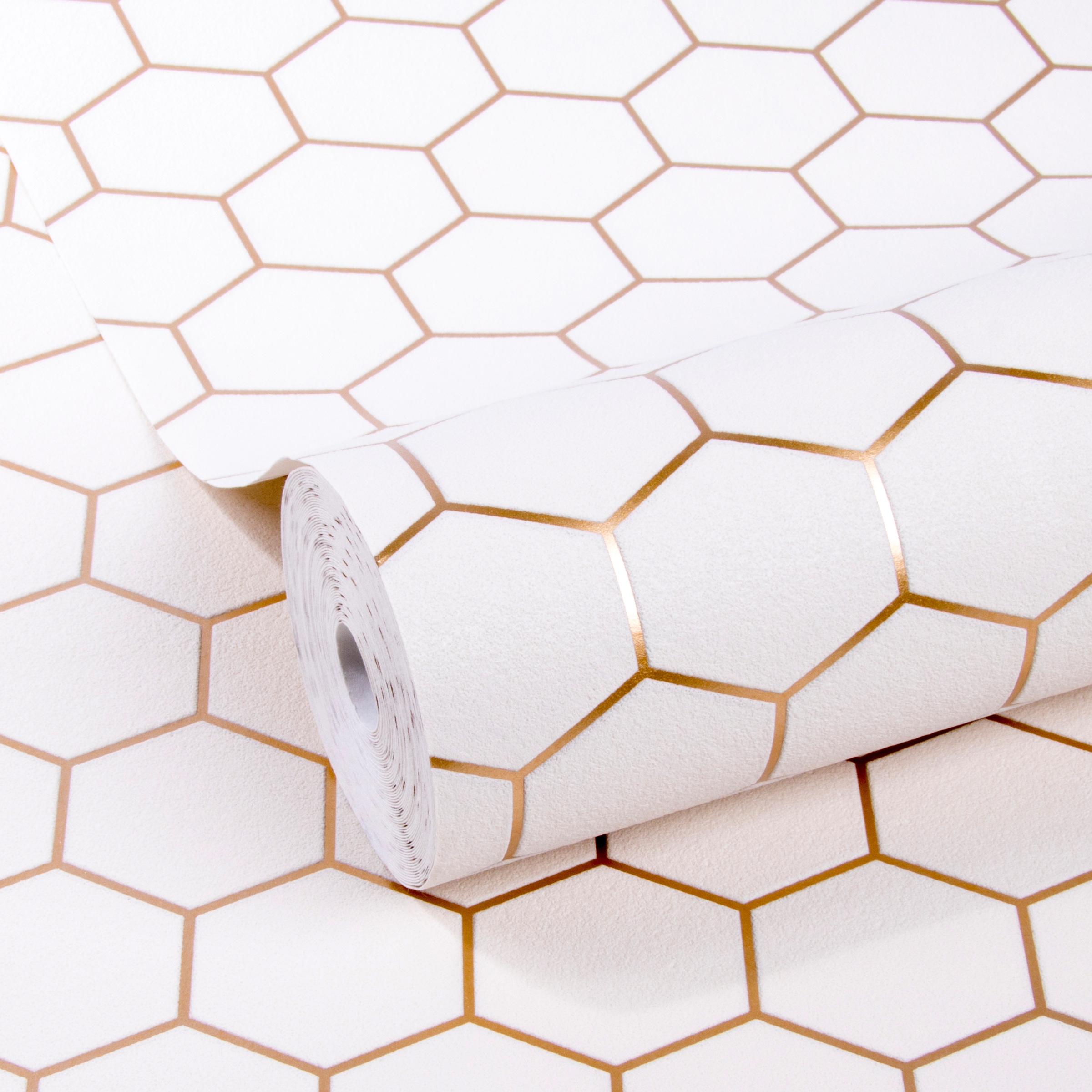 WOW Vliestapete »Hexagon« Holz aufgeschäumt VliesHexagon 1000x52cm