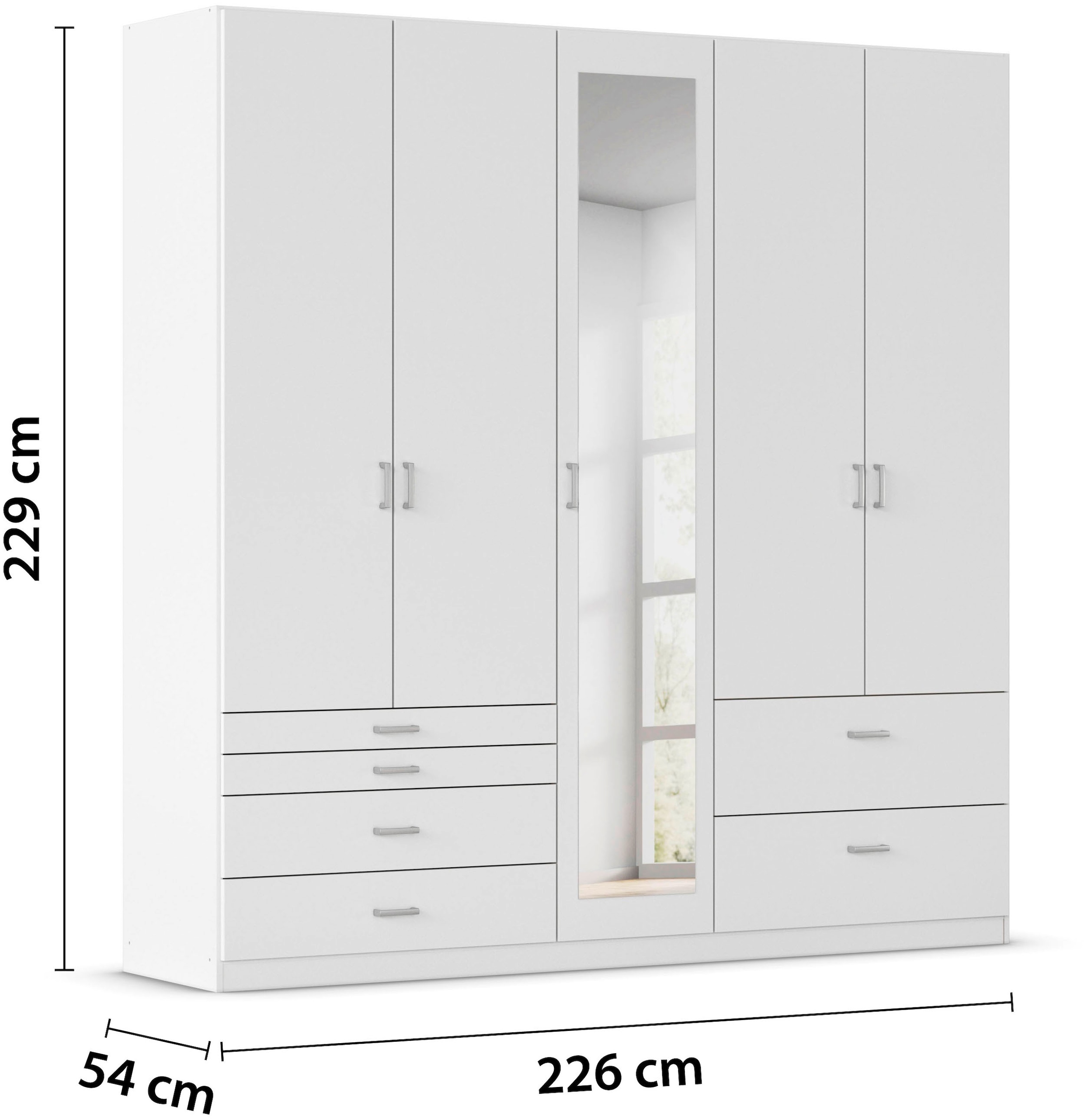 rauch Kleiderschrank »Kleiderschrank Schrank Garderobe Wäscheschrank WILDBERG« Breiten 226/271 cm, Höhen 210/229 cm,  mit 6 Schubladen, obere Schublade mit Holz-Einteilung MADE IN GERMANY