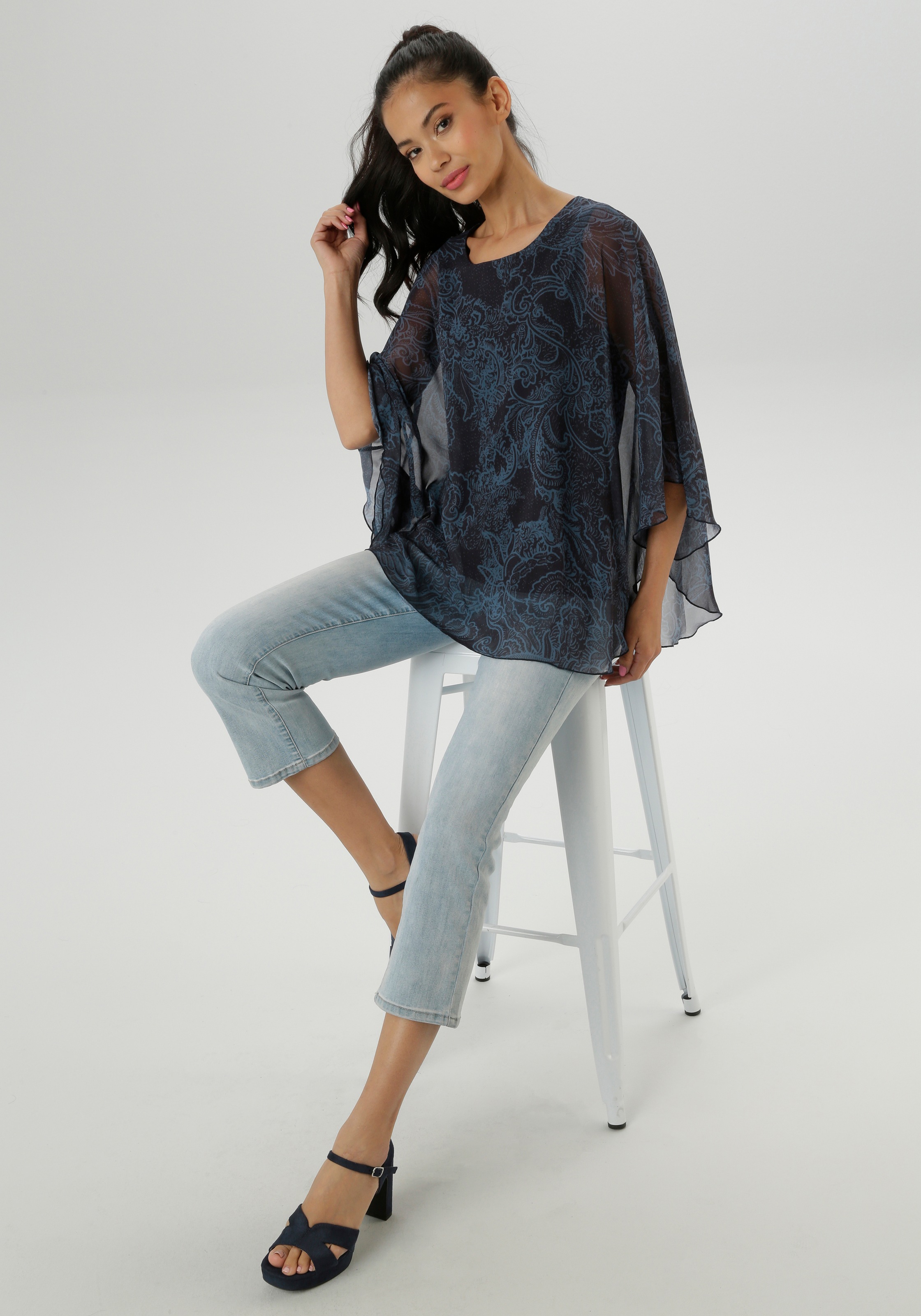 Aniston SELECTED Chiffonbluse, im modischen Lagenlook - NEUE KOLLEKTION