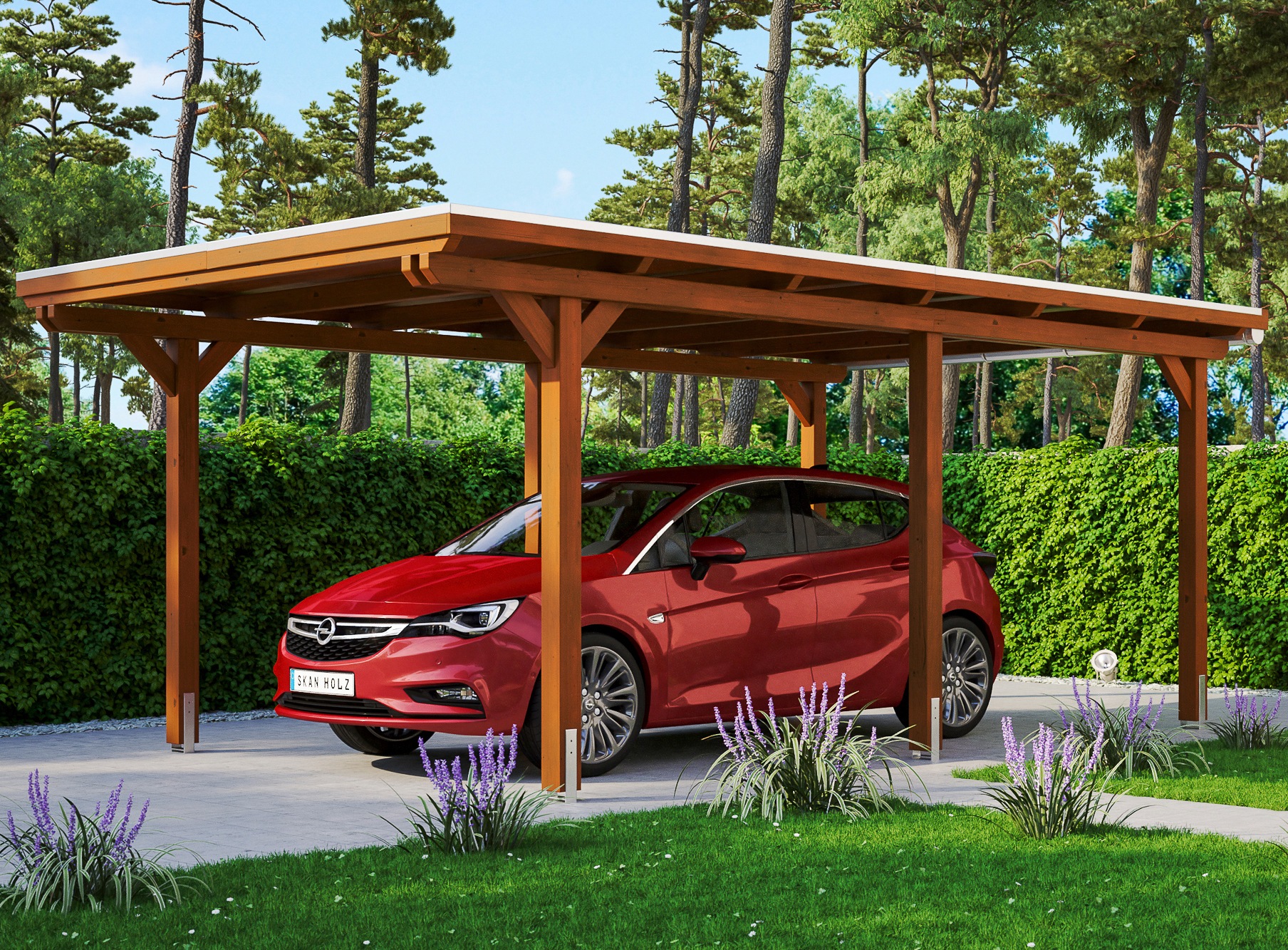 SKANHOLZ Einzelcarport »Emsland« Leimholz, Nordisches Fichtenholz 291 cm braun braun