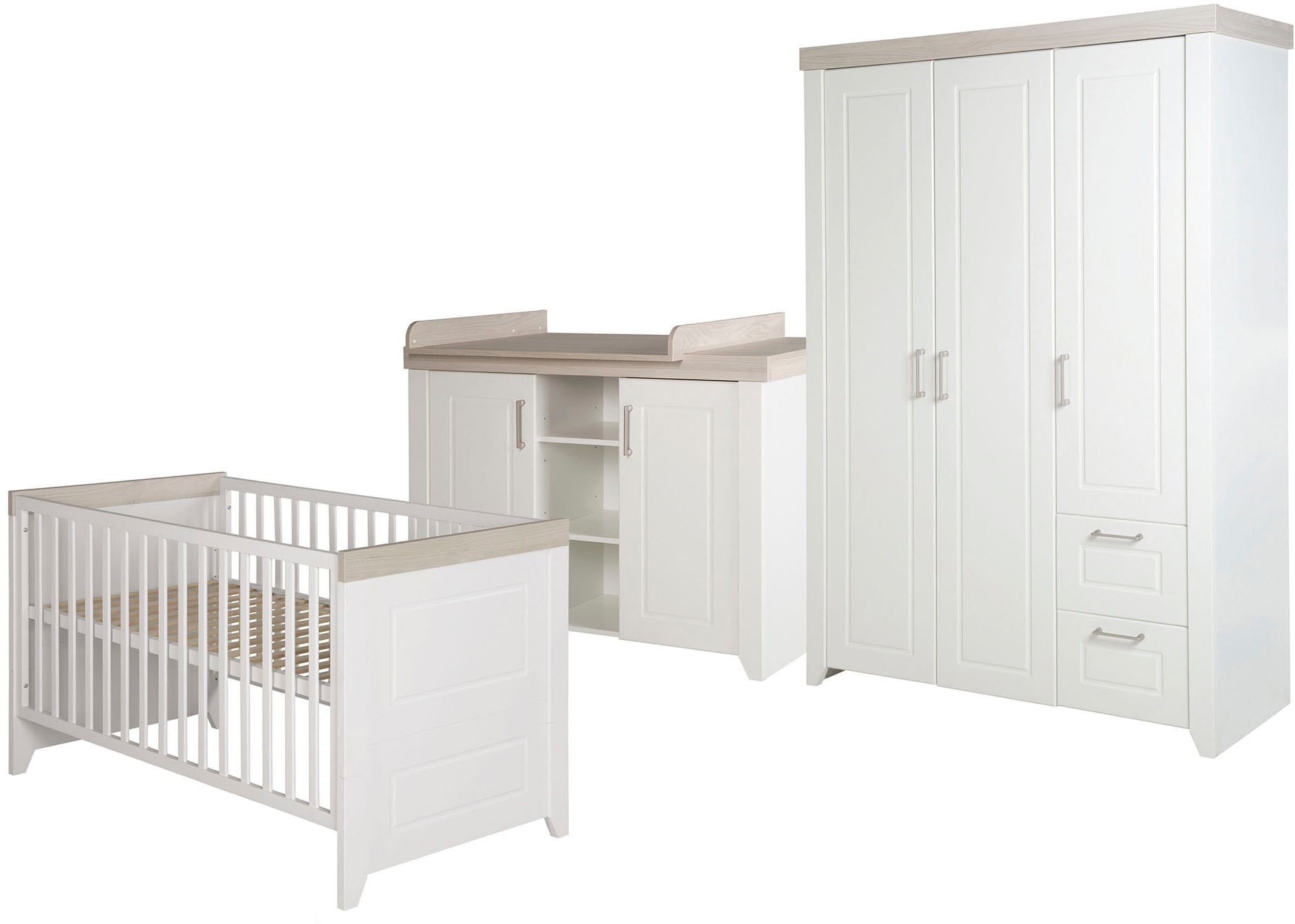 roba® Babyzimmer-Komplettset »Felicia«, (Set, 3 tlg., Kinderbett, Wickelkom günstig online kaufen