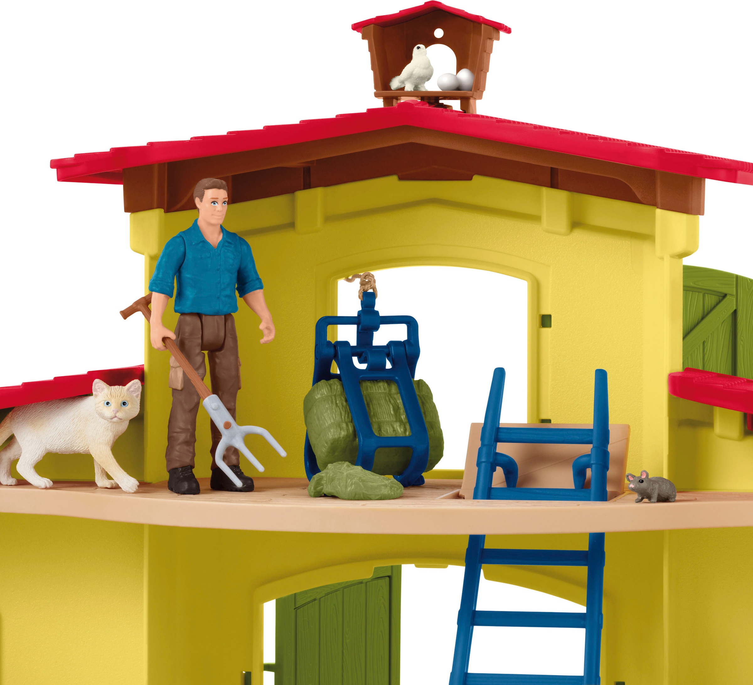 Schleich® Spielwelt »FARM WORLD, Großer Stall mit Tieren und Zubehör (42605)«, Made in Europe