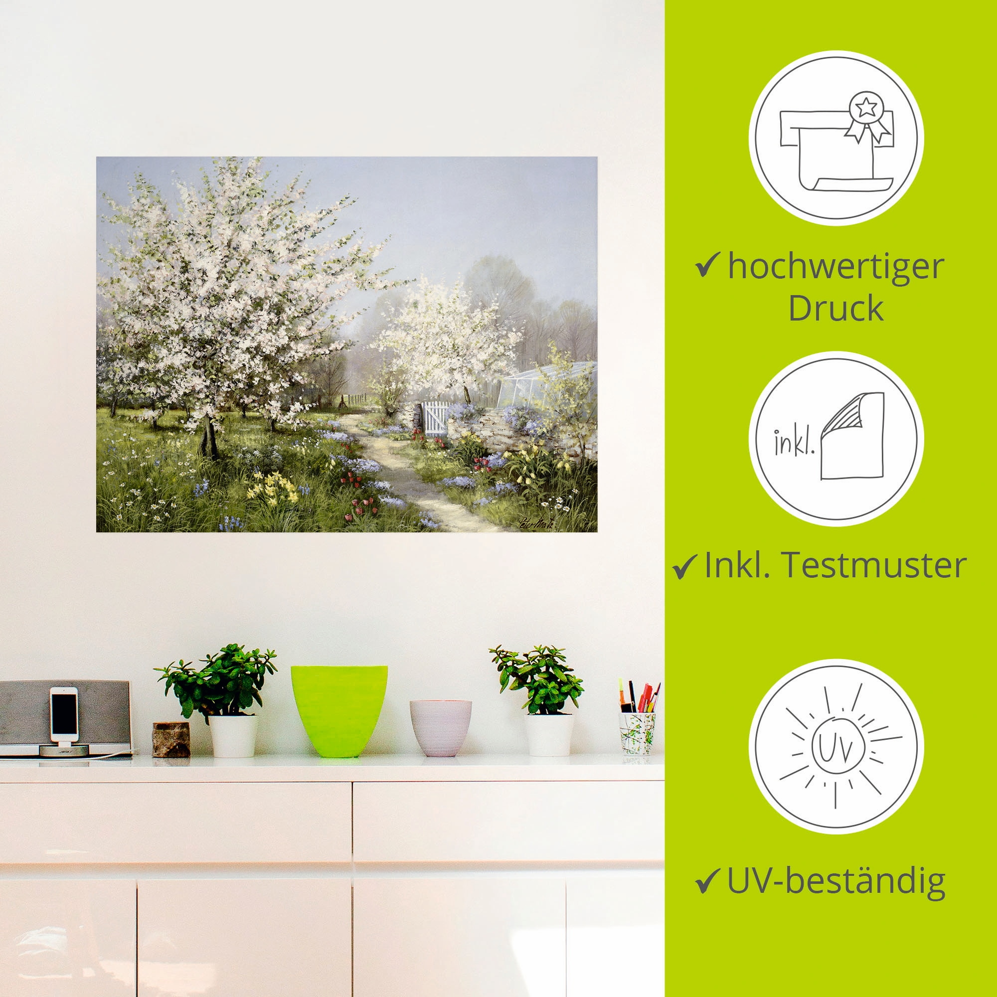 Artland Wandbild »Frühlingsblüten«, Wiesen & Bäume, (1 St.), als Leinwandbild, Poster, Wandaufkleber in verschied. Größen