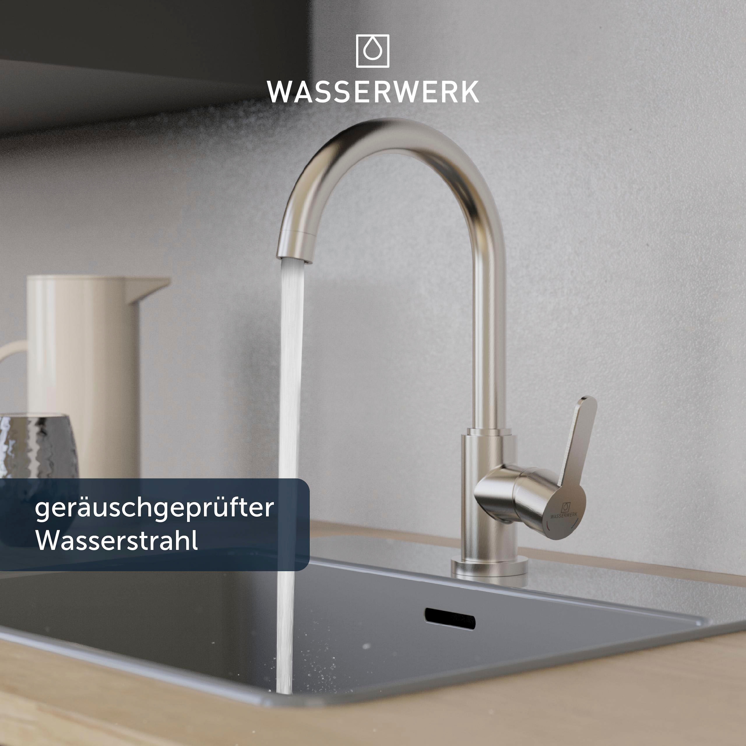 WASSERWERK Spültischarmatur »WK 5, Wasserhahn, Küche, Einhebelmischer«, 360° schwenkbar, Cold-Start-Funkt., geräuscharm