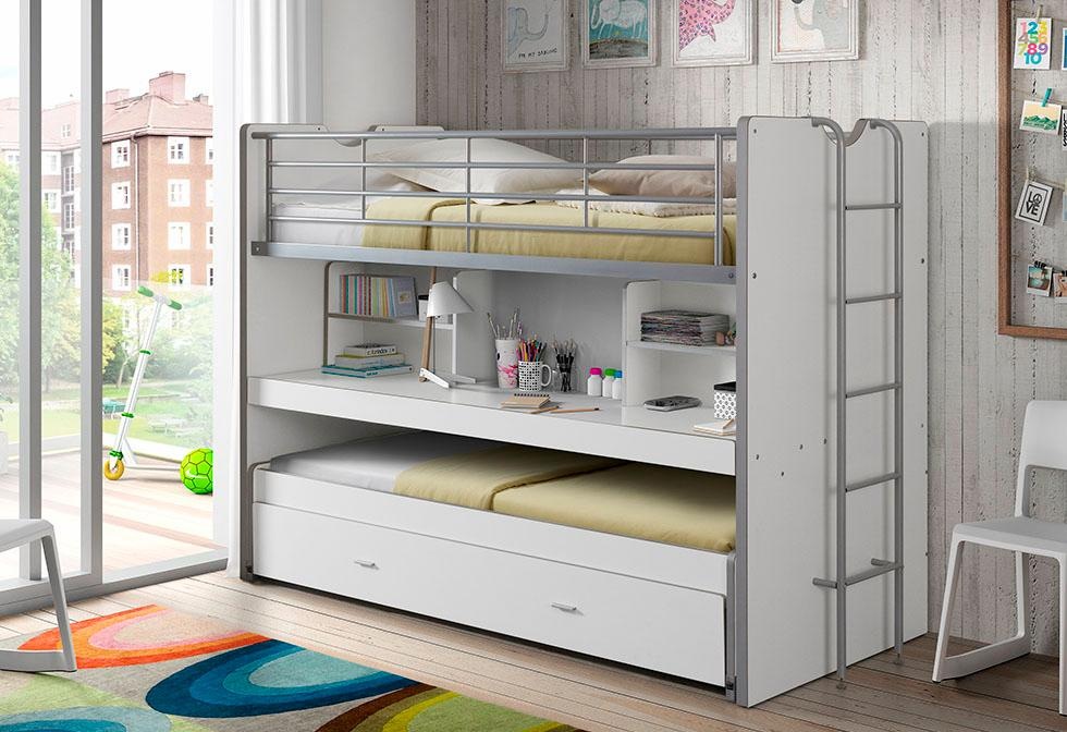 Vipack Hochbett »Bonny, Mit 3 Schlafgelegenheiten, Super Praktisch Im Kinderzimmer« B/H/T Ca. 222x161x102cm, Dekor Oberfläche, In Verschieden