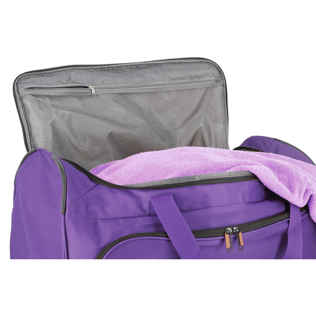 travelite Reisetasche »Basics Fresh, 71 cm, lila«, Duffle Bag Reisegepäck Sporttasche Reisebag mit Trolleyfunktion