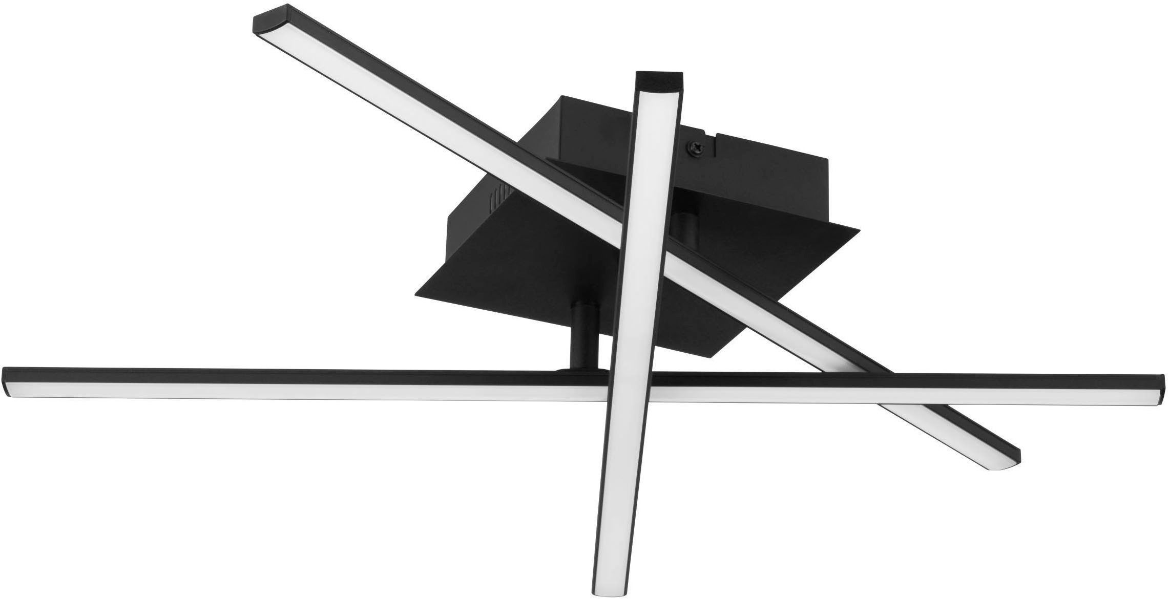 EGLO Deckenleuchte »Lasana 3 Deckenlampe, Wohnzimmerlampe, Stahl und Kunststoff, Lampe« LED-Modul 1 Stk. Warmweiß Wandlampe, Deckenlampe, Schwarz, Weiß, Wohnzimmerlampe, L 50 cm