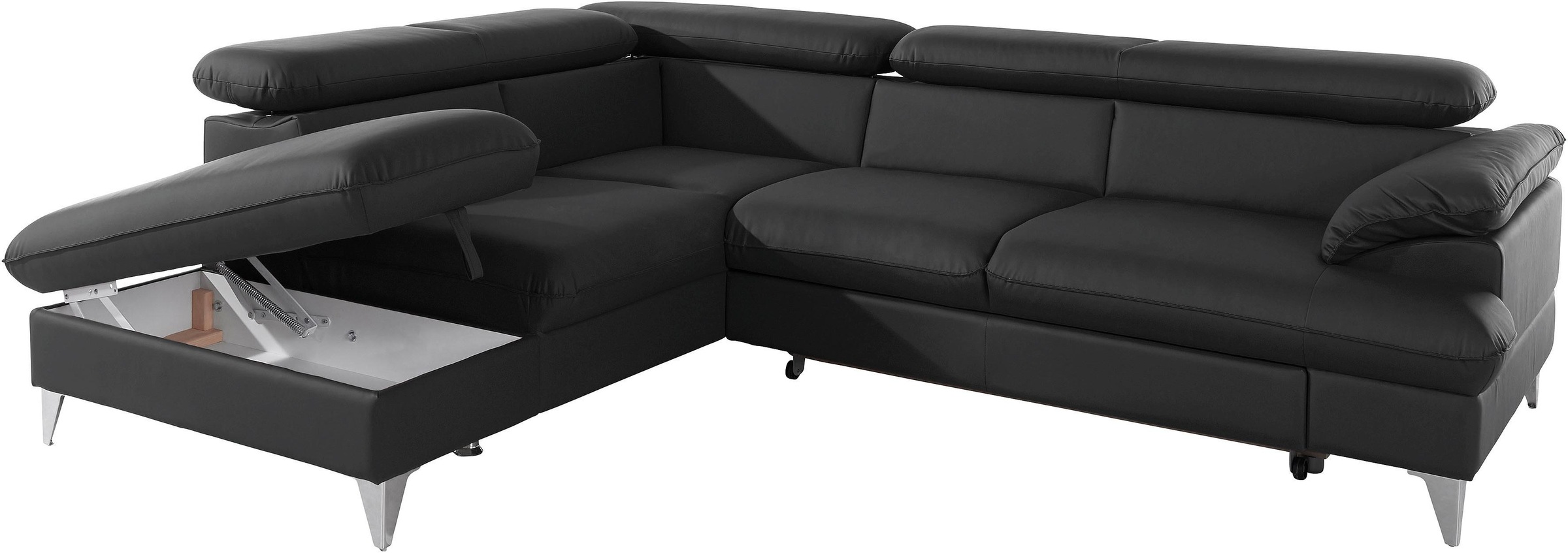 COTTA Ecksofa »Caluso L-Form«, mit Kopfteilverstellung, wahlweise mit Bettfunktion & Bettkasten