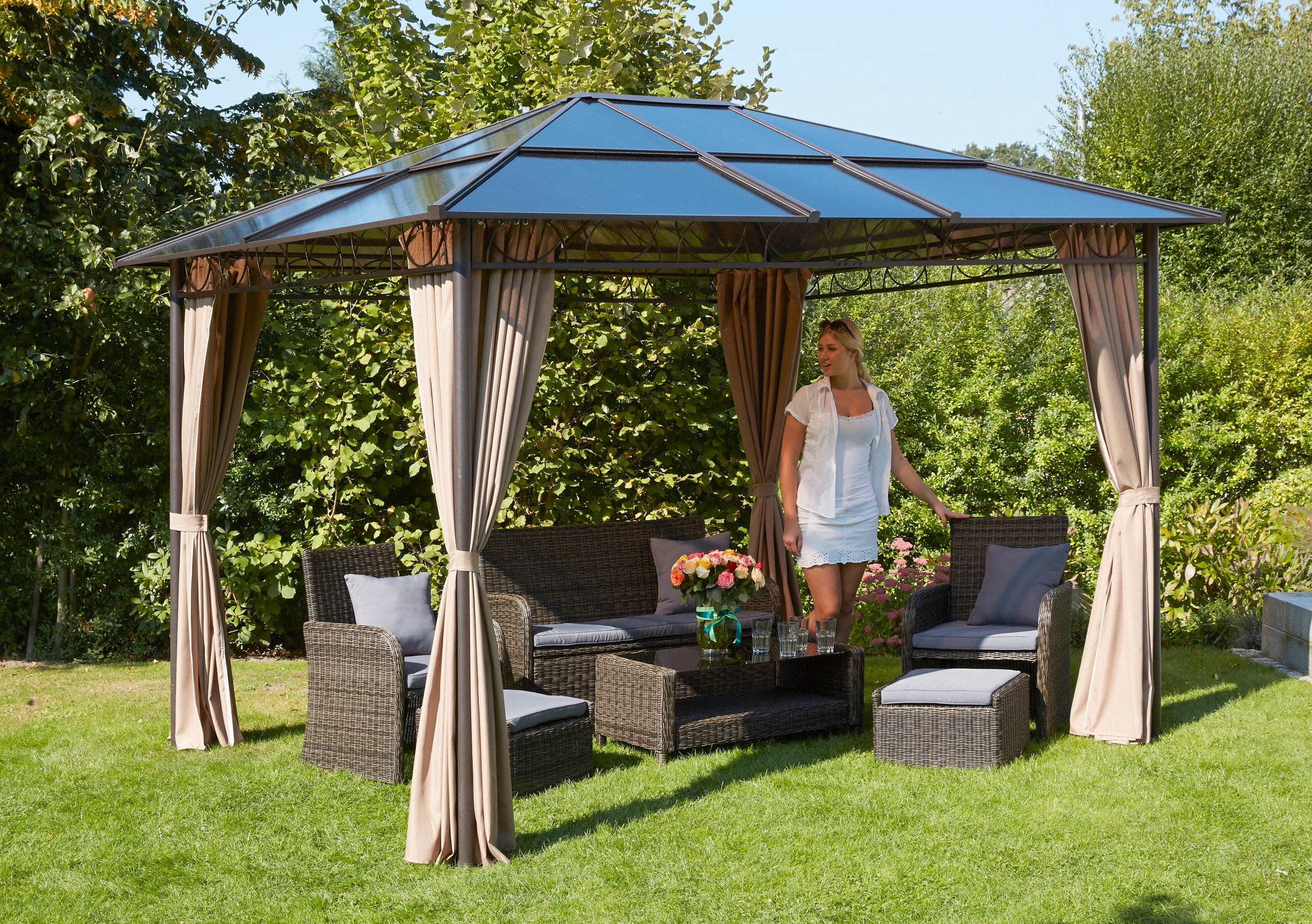 Quick Star Pavillon »Barcelona 2«, BxT: 360x300 cm, ohne Seitenteile