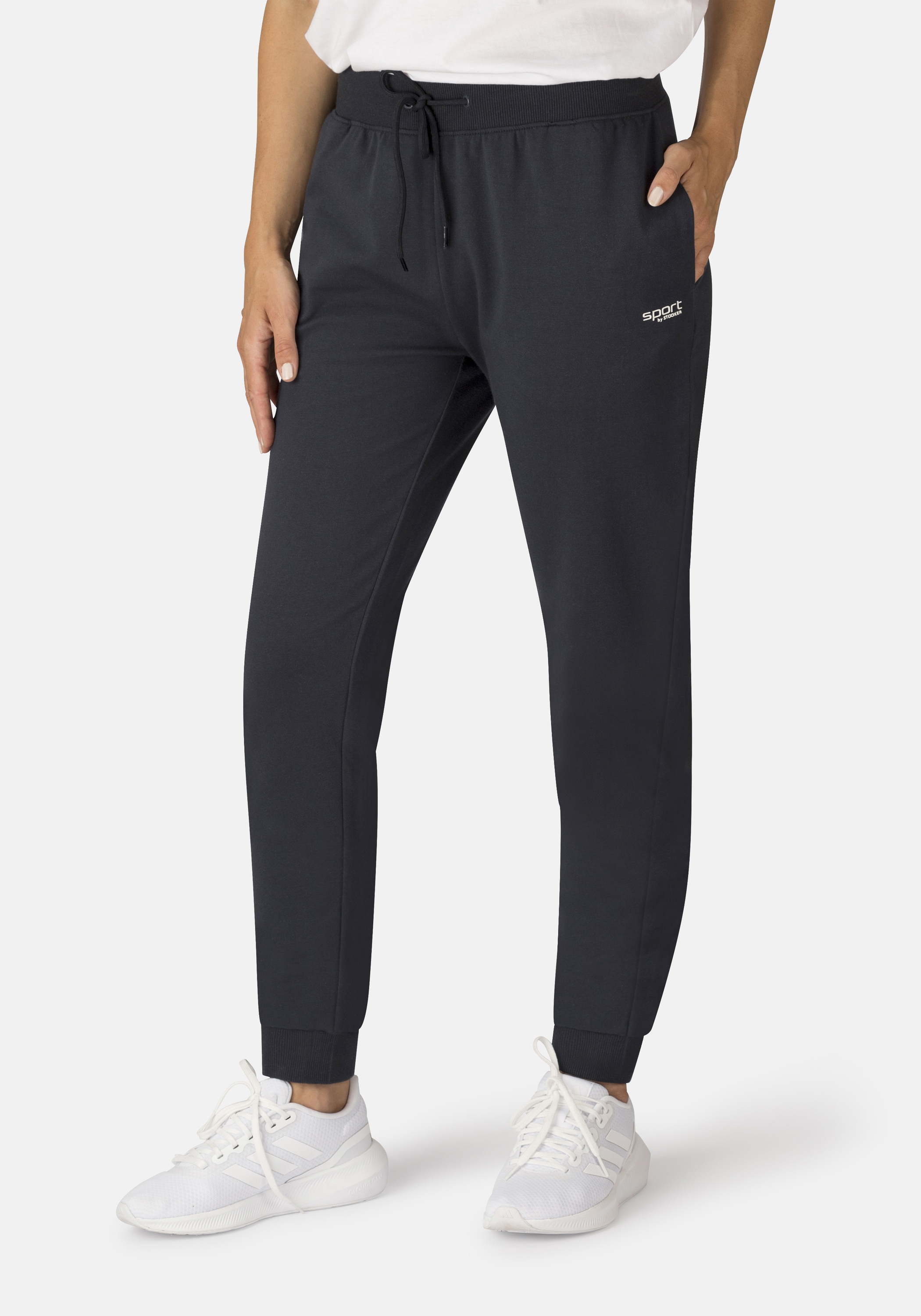 Sporthose D. Sweathose JUDY 30, Sporthose Regular Fit Sport Baumwolle für Damen, Gr. 44/46, navy