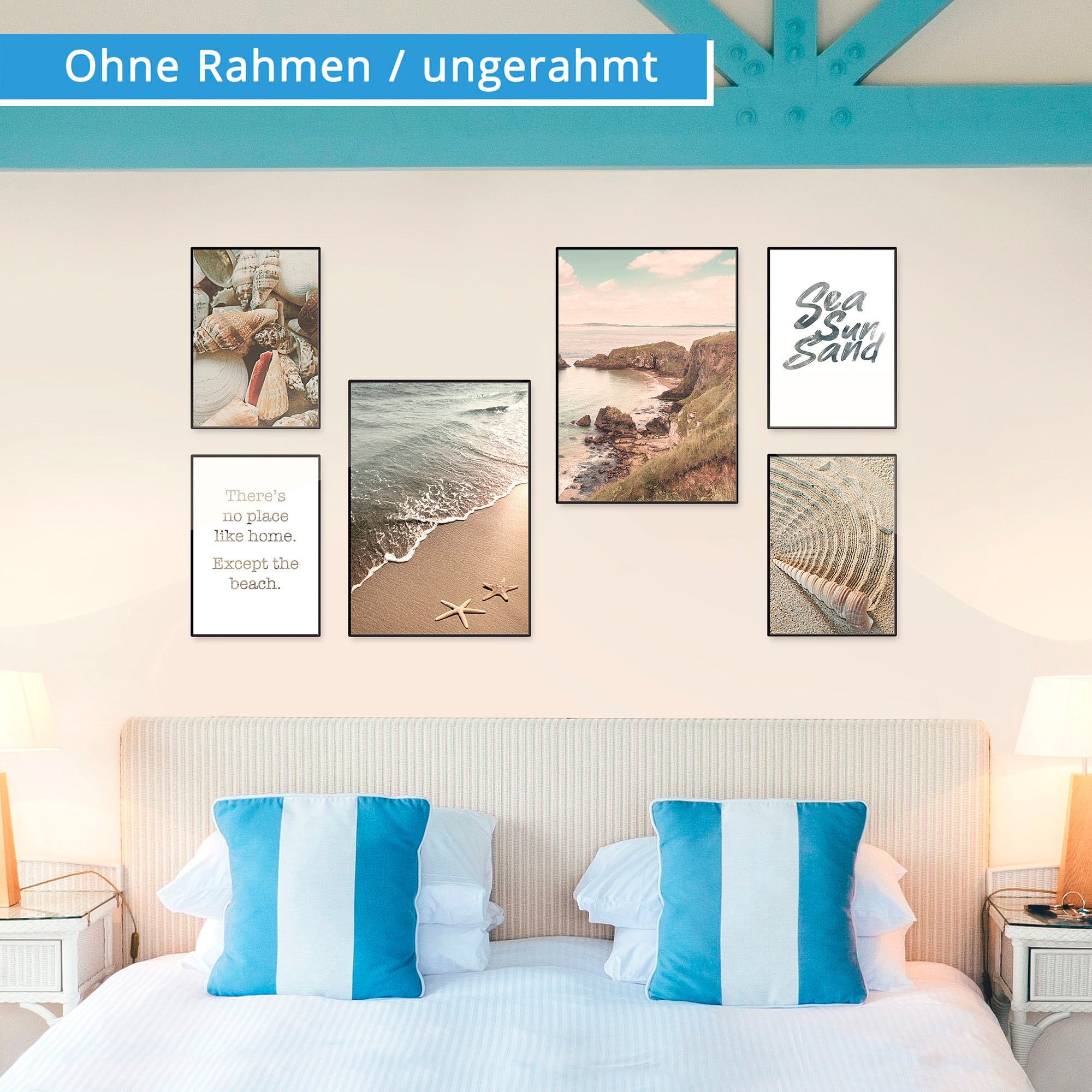 Artland Poster "Urlaubsgefühle", Strand, (6 St.), Poster, Wandbild, Bild, W günstig online kaufen