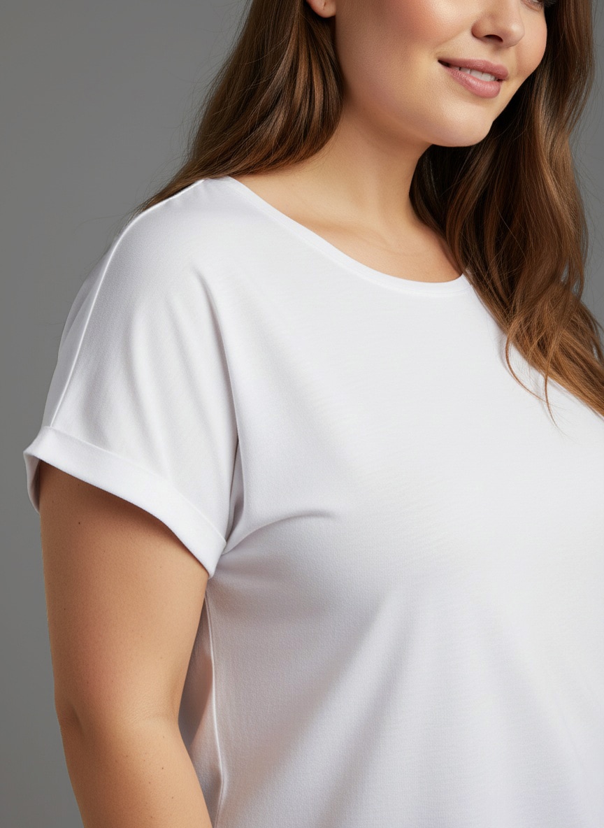 Laura Scott CURVE T-Shirt 2 Stk. tlg. im 2er Pack mit modischem Ärmelaufschlag - GROSSE GRÖSSEN