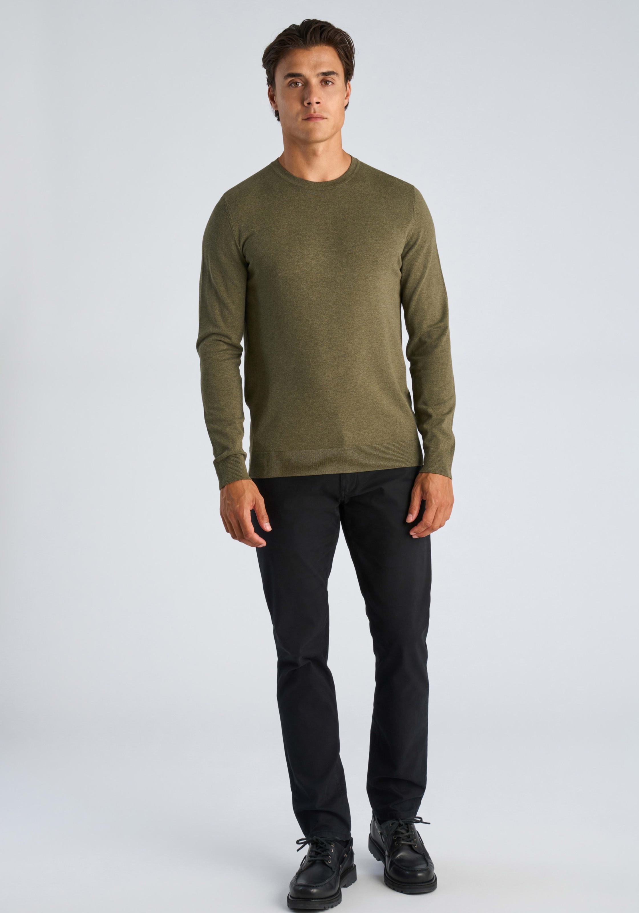 LINDBERGH Strickpullover mit Rundhals / Viskose / unifarben