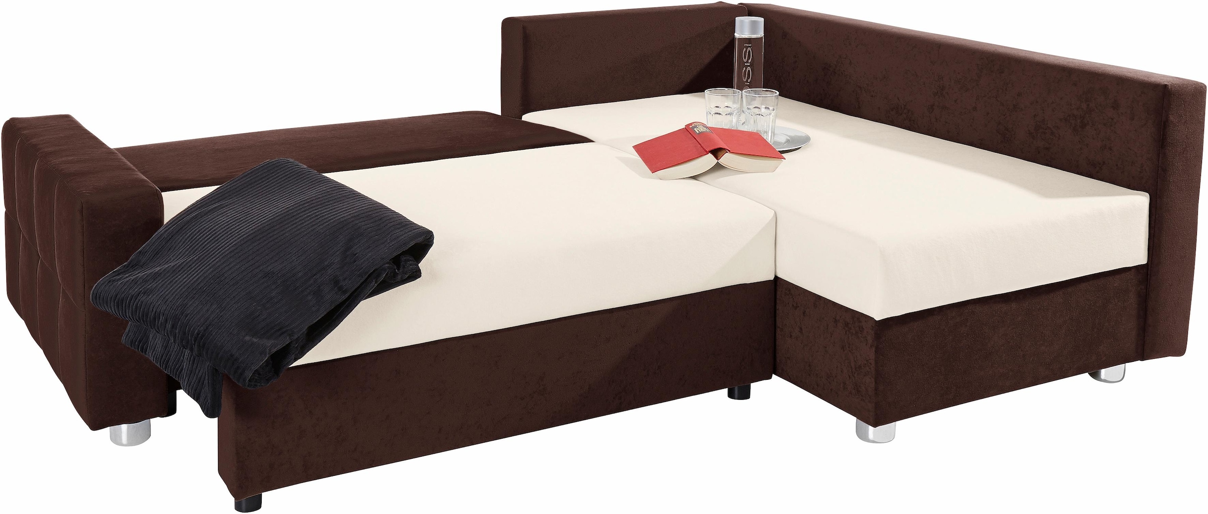 COLLECTION AB Ecksofa Parma, mit Bettfunktion, inkl. Zier- und Rückenkissen