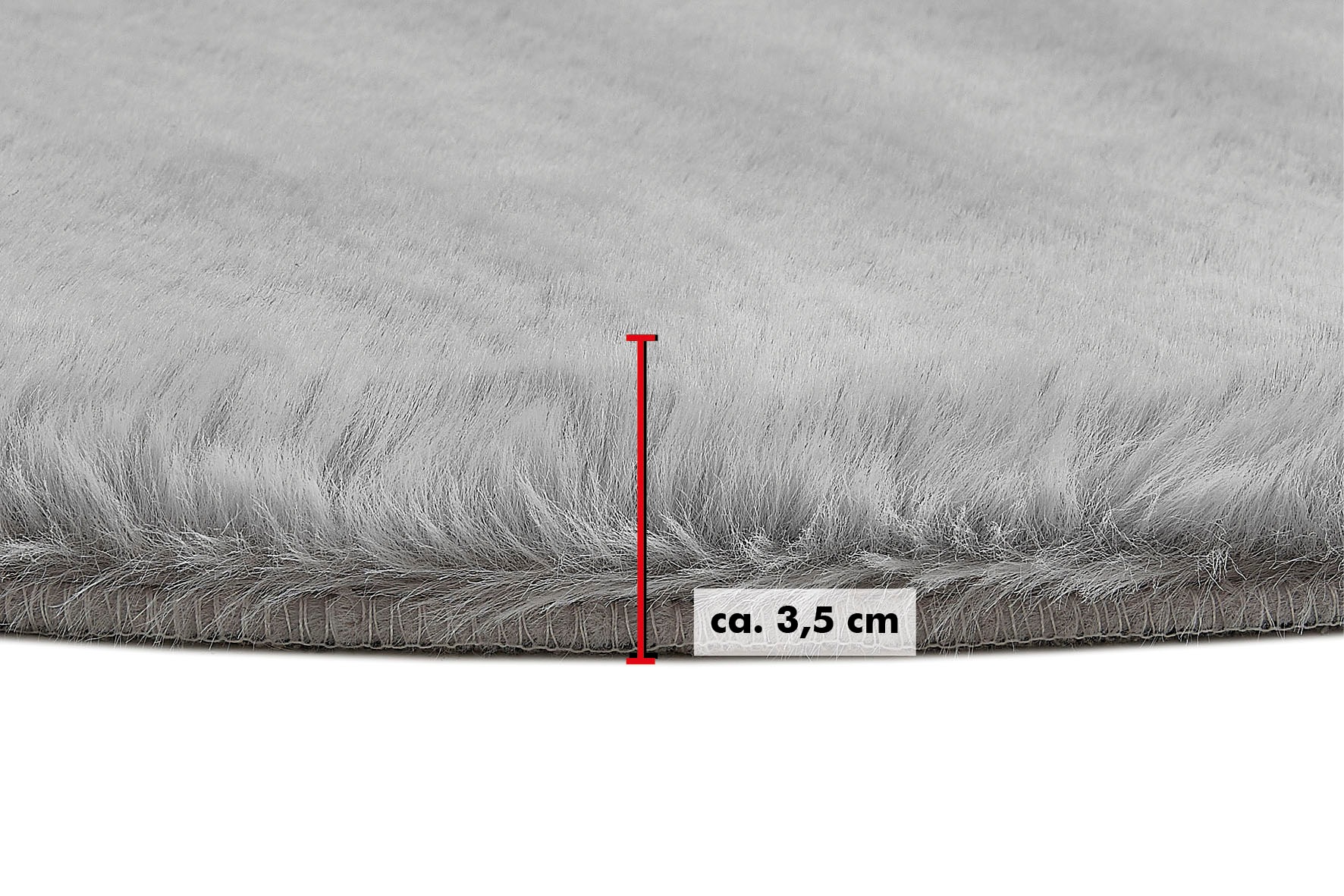 LUXOR living Fellteppich »Novara«, rund, 30 mm Höhe, Kunstfell, Kaninchenfell-Haptik, besonders weicher Hochflor