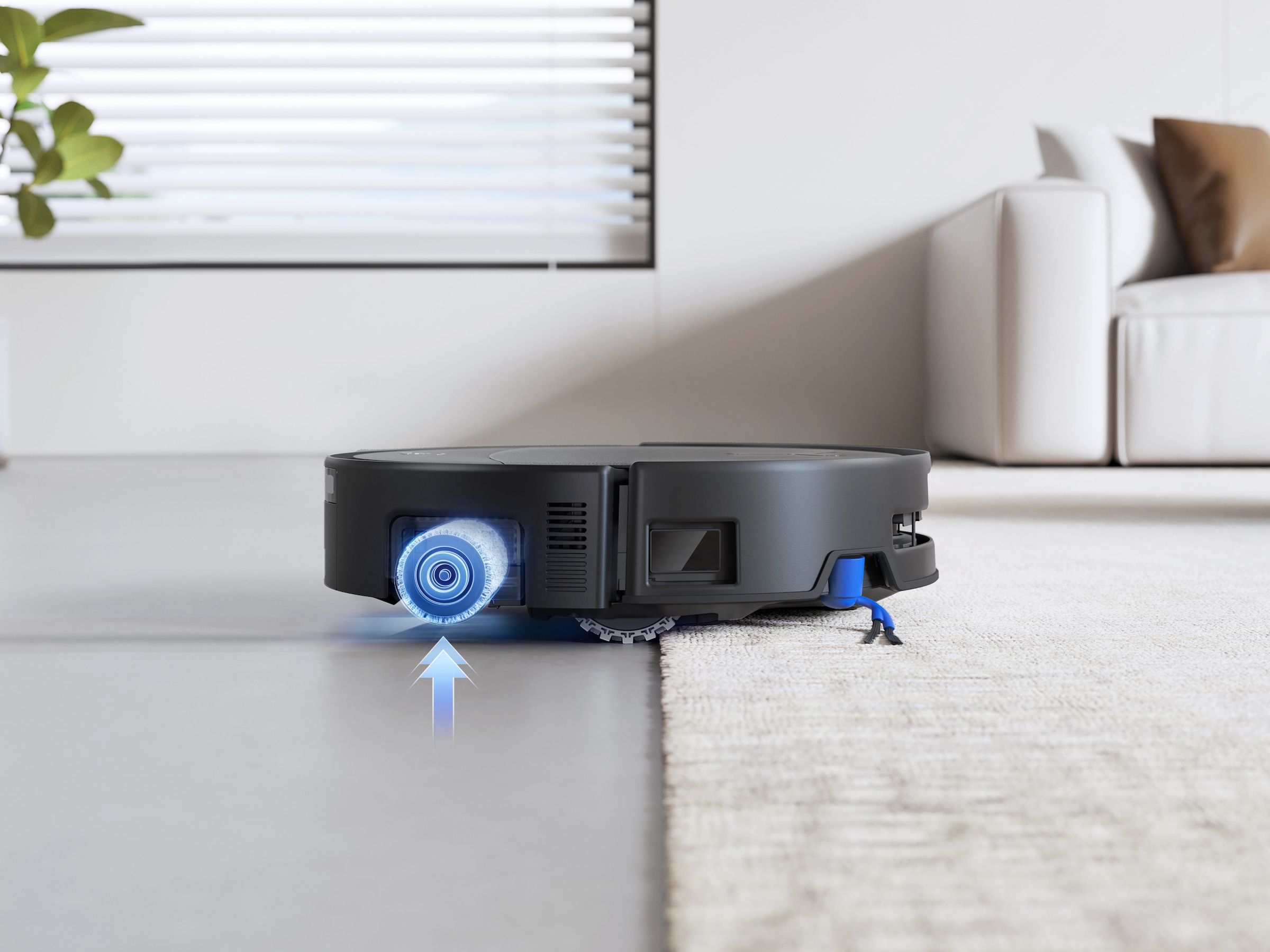 ECOVACS Nass-Trocken-Saugroboter »DEEBOT T80S OMNI (Black), OZMO ROLLER 2.0 Wischtechnologie,« 24.800 Pa Saugleistung, Triple Lift 10 mm