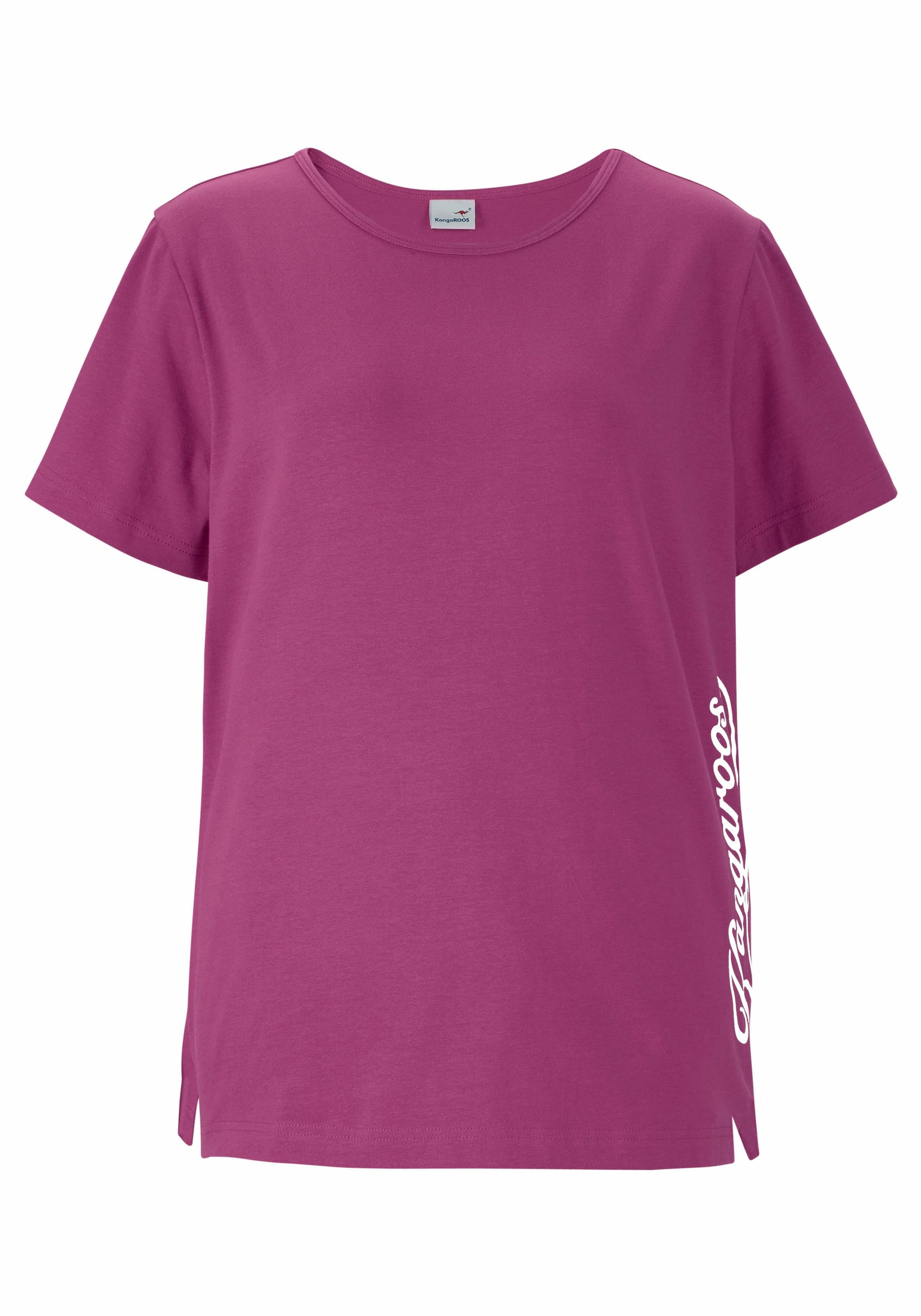 KangaROOS T-Shirt, Kurzarm, figurumspielend, unifarben, Rundhalsausschnitt, casual