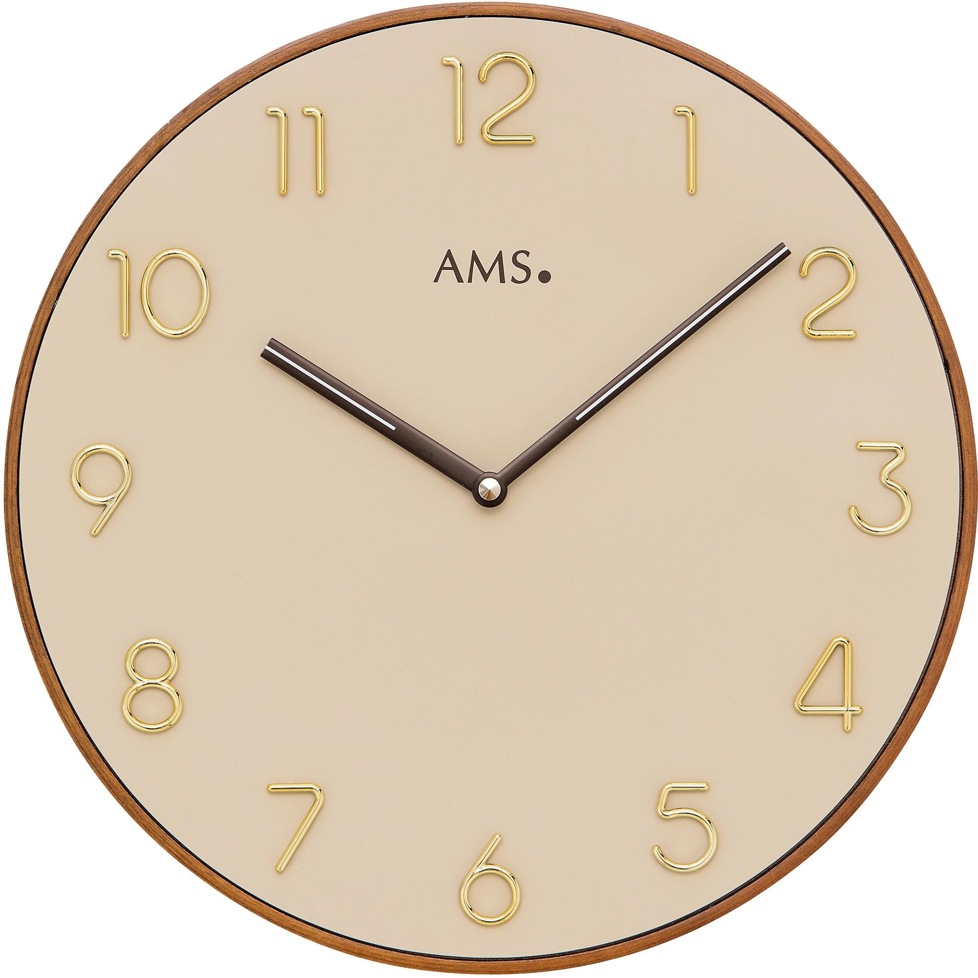 AMS Wanduhr »W9563«, Quarzuhr,Holz,Wohnzimmer,Esszimmer,Küche,Arbeitszimmer günstig online kaufen