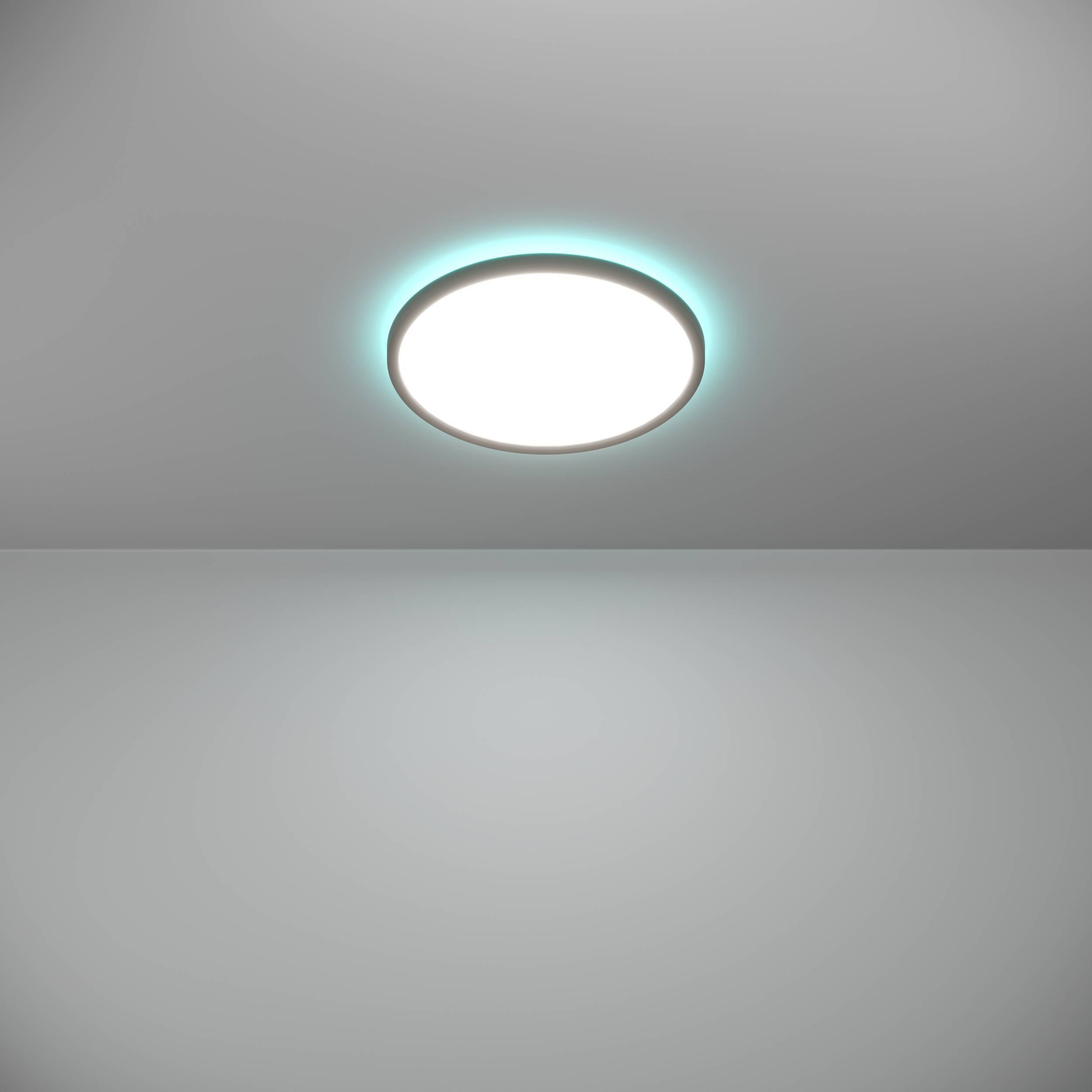 EGLO Deckenleuchte »Rovito-Z Deckenlampe, ZigBee 3.0, Kunststoff, Badezimmerlampe, IP44« LED-Modul 1 Stk. Kaltweiß | RGB Wand-/Deckenleuchte - H3 x Ø30 cm - schwarz - 13,9W inkl.