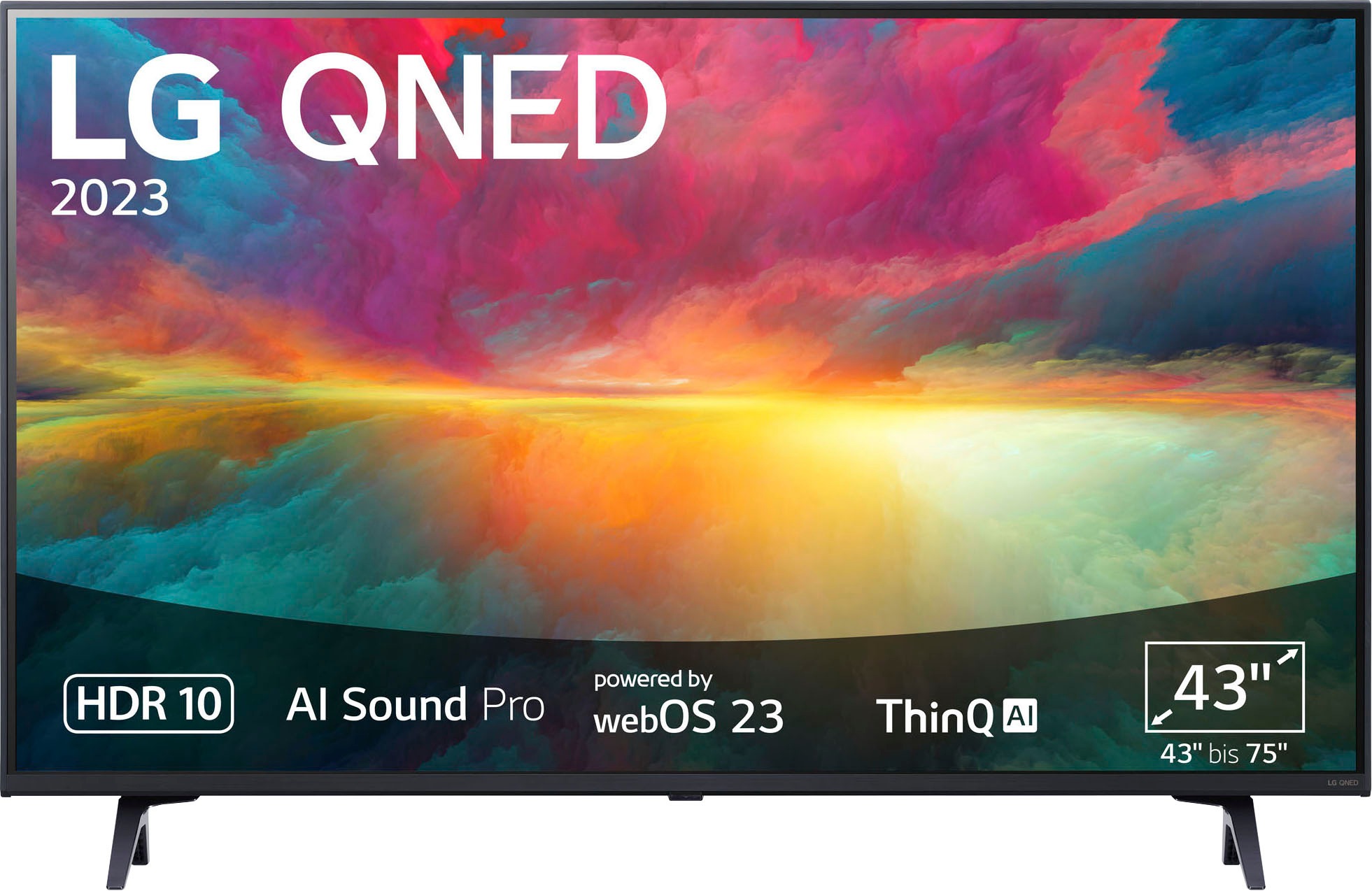 LG QNED-Fernseher »43QNED756RA« 109 cm/43 ′′ Smart-TV QNED, α5 Gen6 4K AI-Prozessor, HDR10, HDMI 2.0, Single Triple Tuner schwarz Starker α5 Gen6 4K..