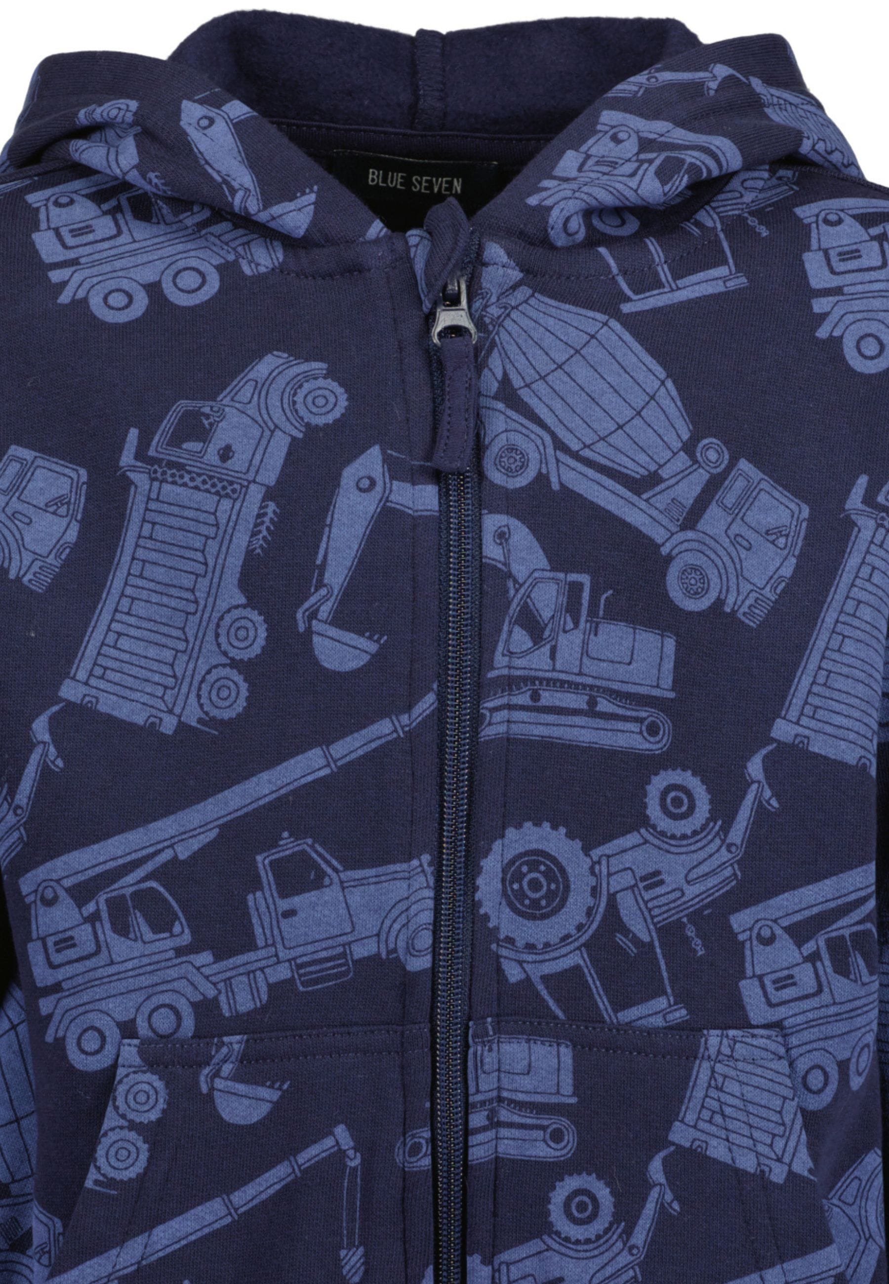 Blue Seven Kapuzensweatjacke Baumwolle, toller Alloverdruck