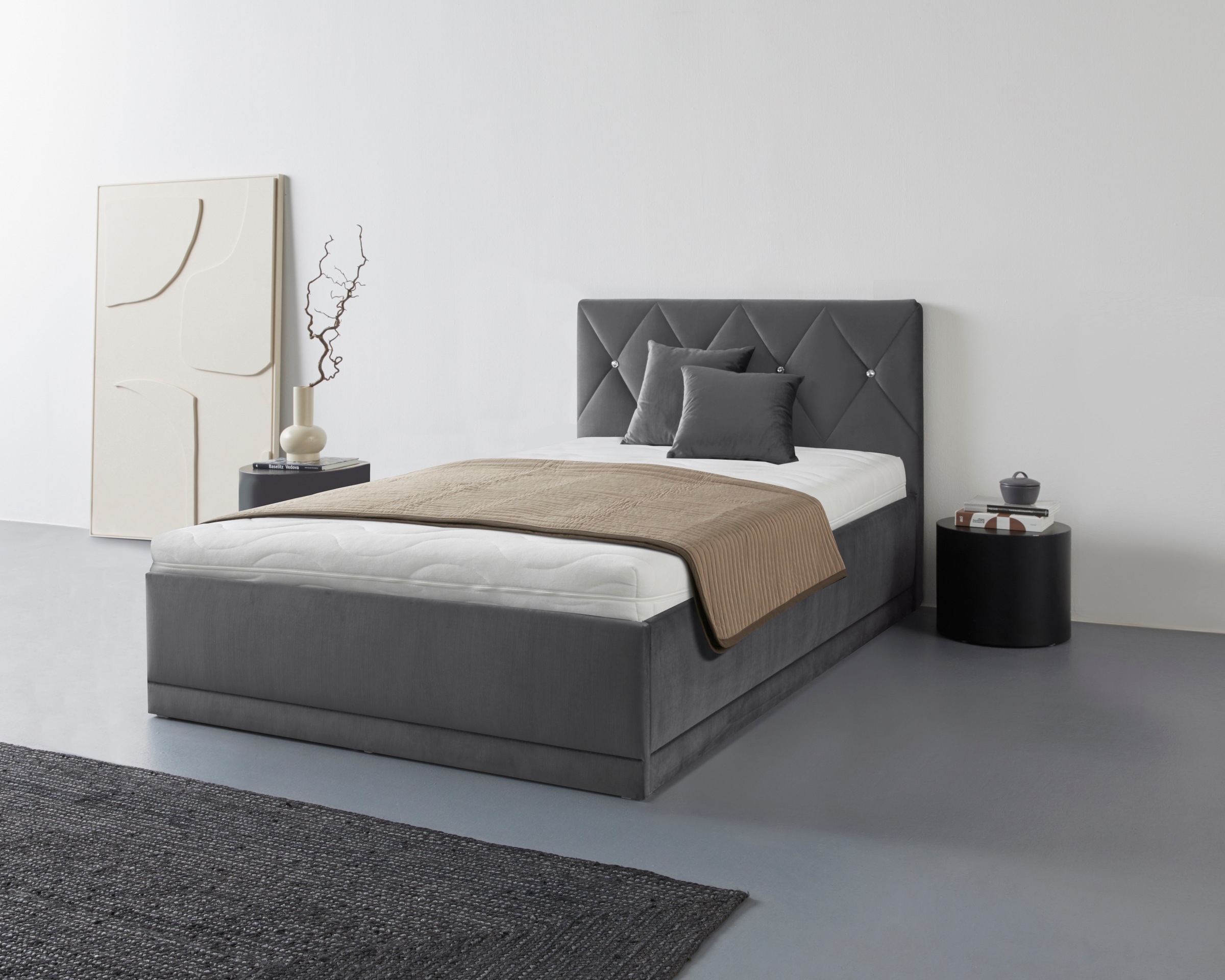 Westfalia Schlafkomfort Polsterbett "Adamas" auch mit Bettkasten, Knopfheft günstig online kaufen